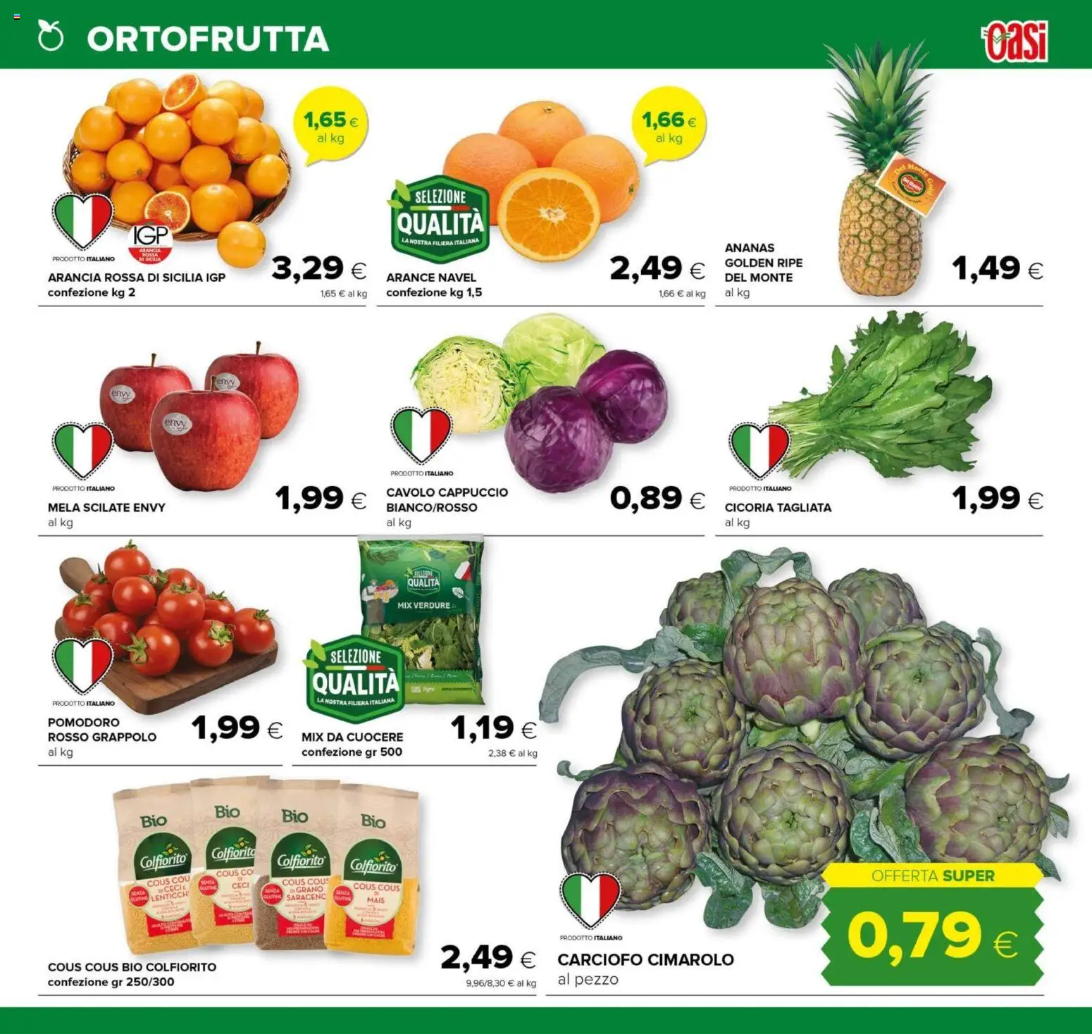 Volantino Oasi del 26.02.2026 | Pagina: 3 | Prodotti: Verdure, Ananas, Cappuccio, Arancia