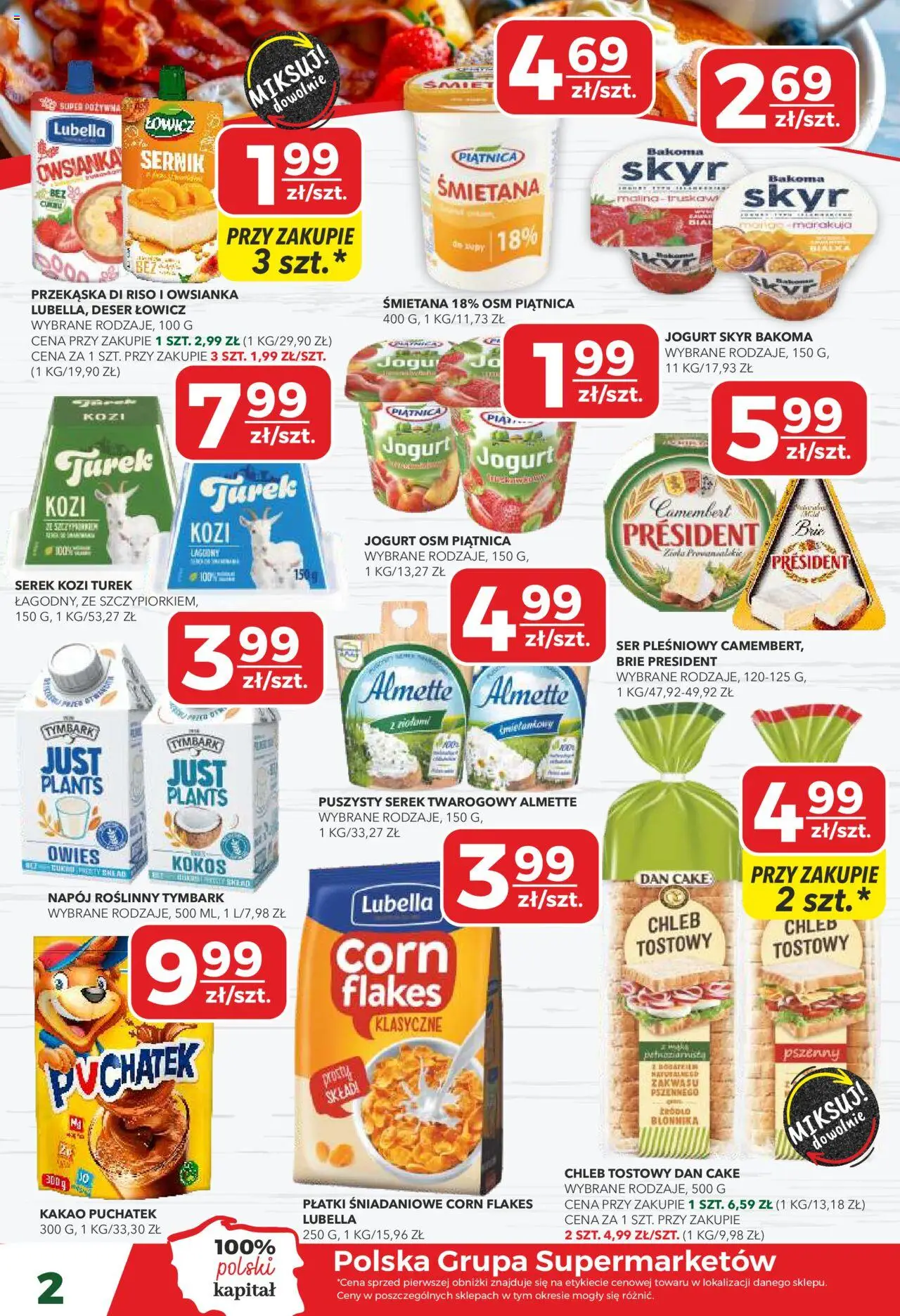 Top Market Gazetka od 23.10.2025 | Strona: 2 | Produkty: Kakao puchatek, Ser, Jogurt, Płatki