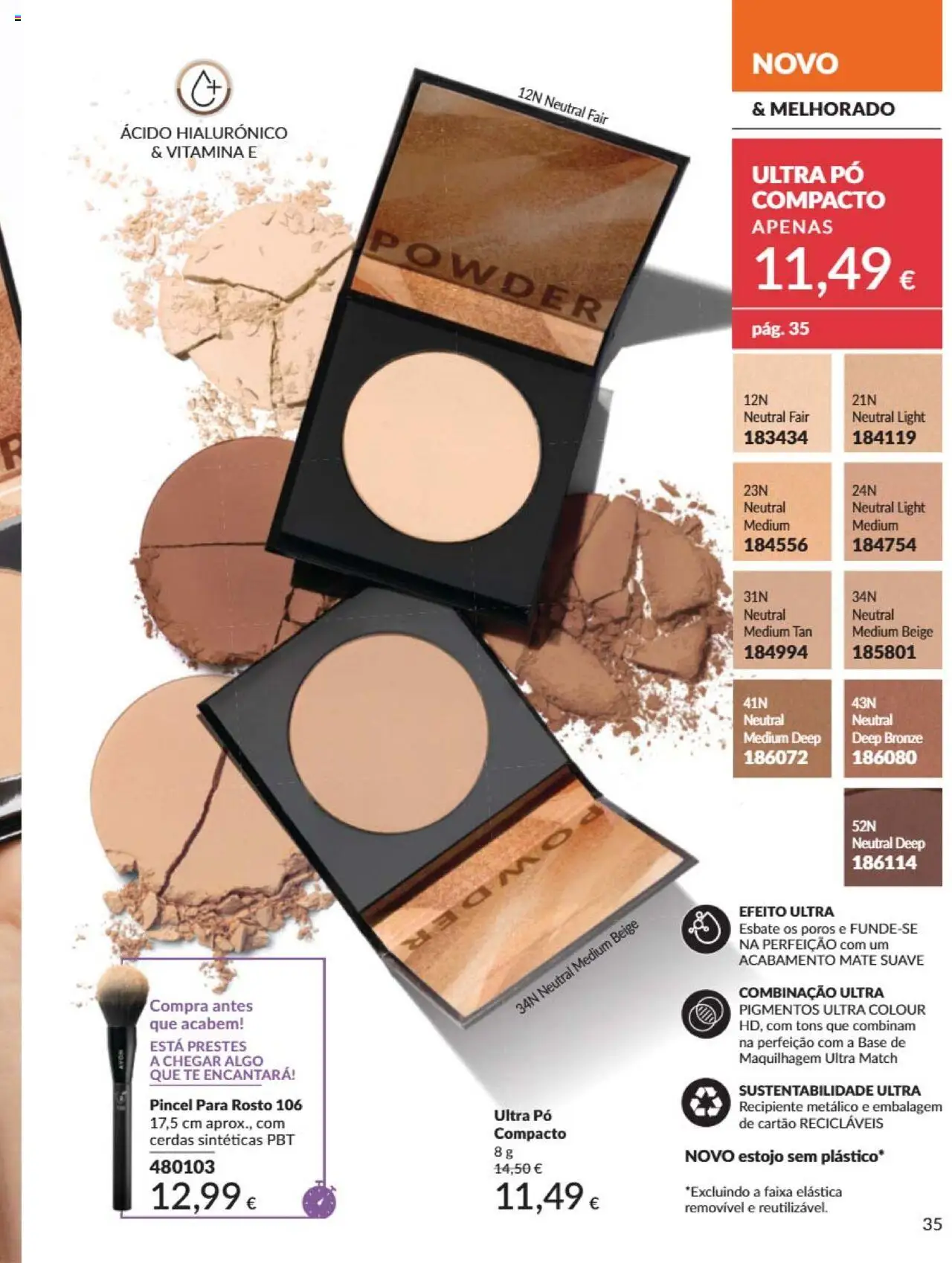 Catálogo Avon Campanha 6 │ válido de 01.06.2025 | Página: 35 | Produtos: Pó, Pincel, Maquilhagem, Base