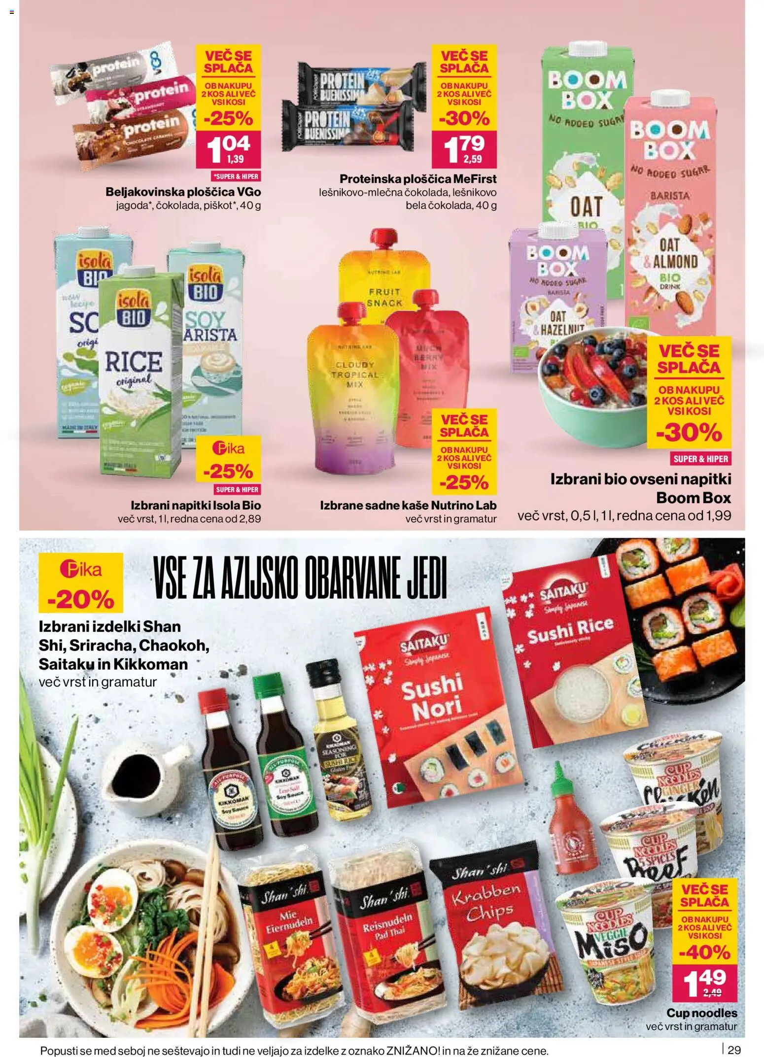 Novi Mercator katalog ponudbe – veljaven od 22.01.2026 | Stran: 29 | Izdelki: Napitki, Kos, Beljakovinska ploščica