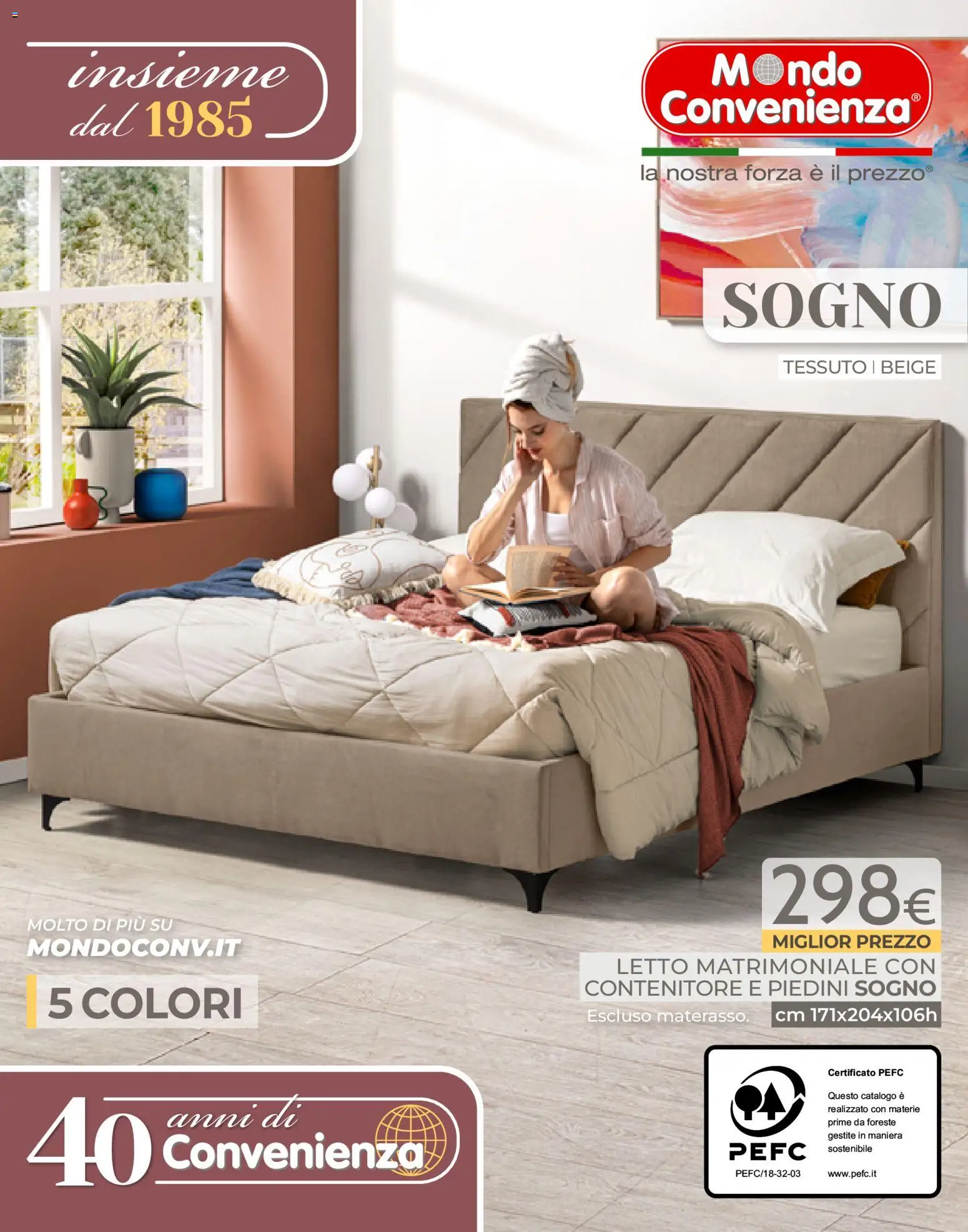 Volantino Mondo Convenienza del 04.01.2026 | Pagina: 96 | Prodotti: Letto matrimoniale, Contenitore, Letto