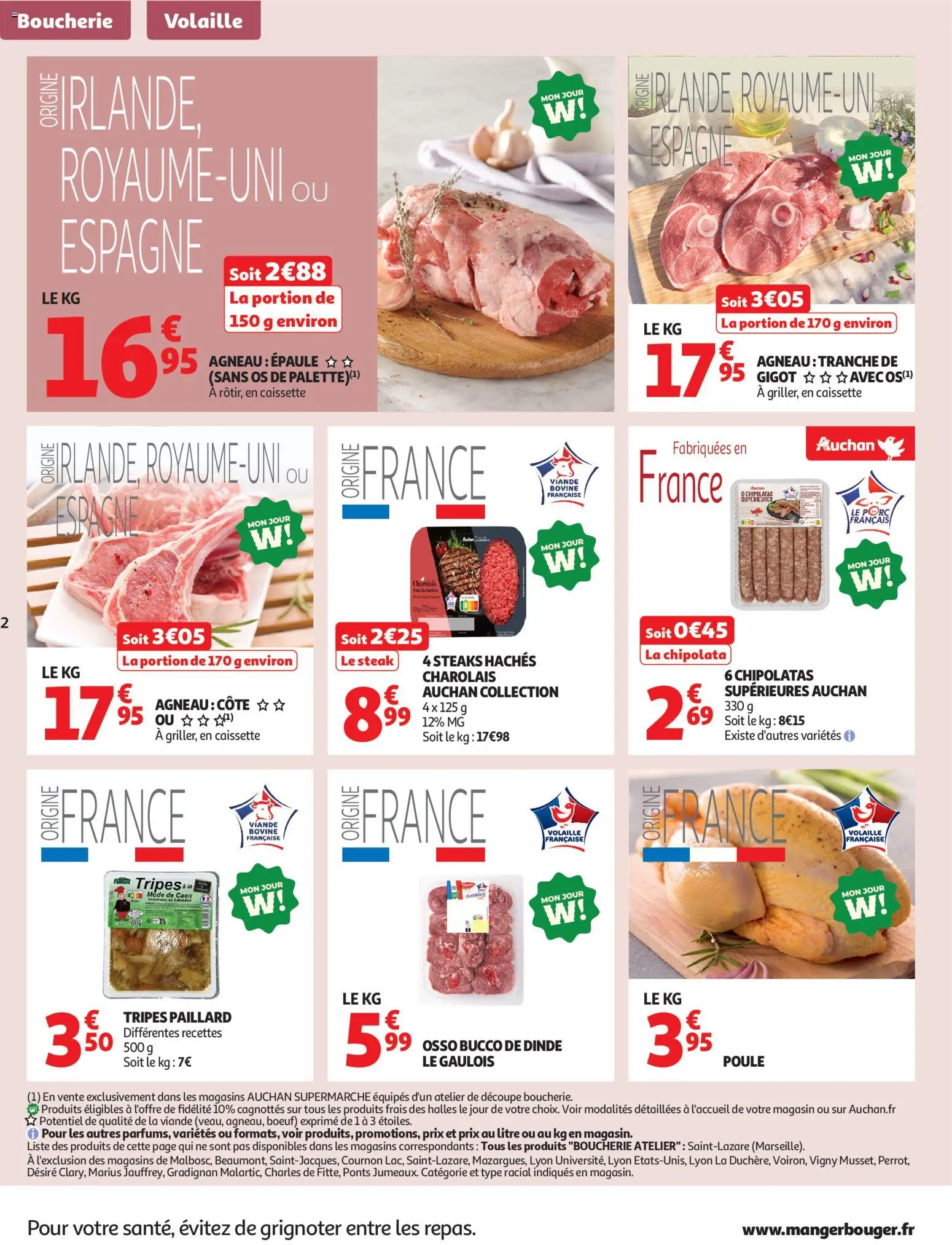 {H1} | Page: 2 | Produits: Agneau, Viande, Porc, Viande bovine