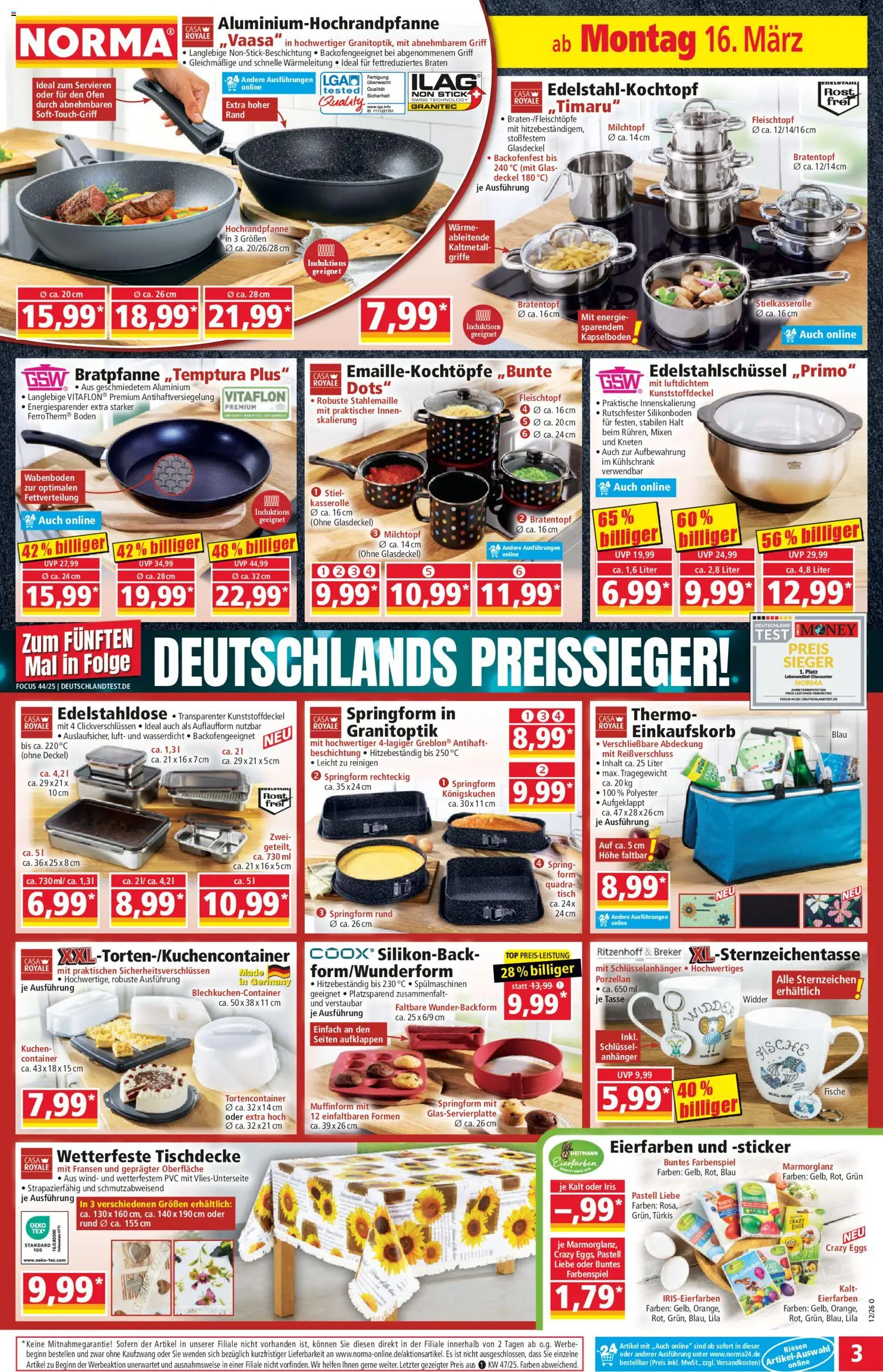 Norma Prospekt 	 – gültig ab 16.03.2026 | Seite: 3 | Produkte: Top, Ofen, Tisch, Kuchen