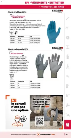 | Page: 301 | Produits: Prise, Vêtements, Gants