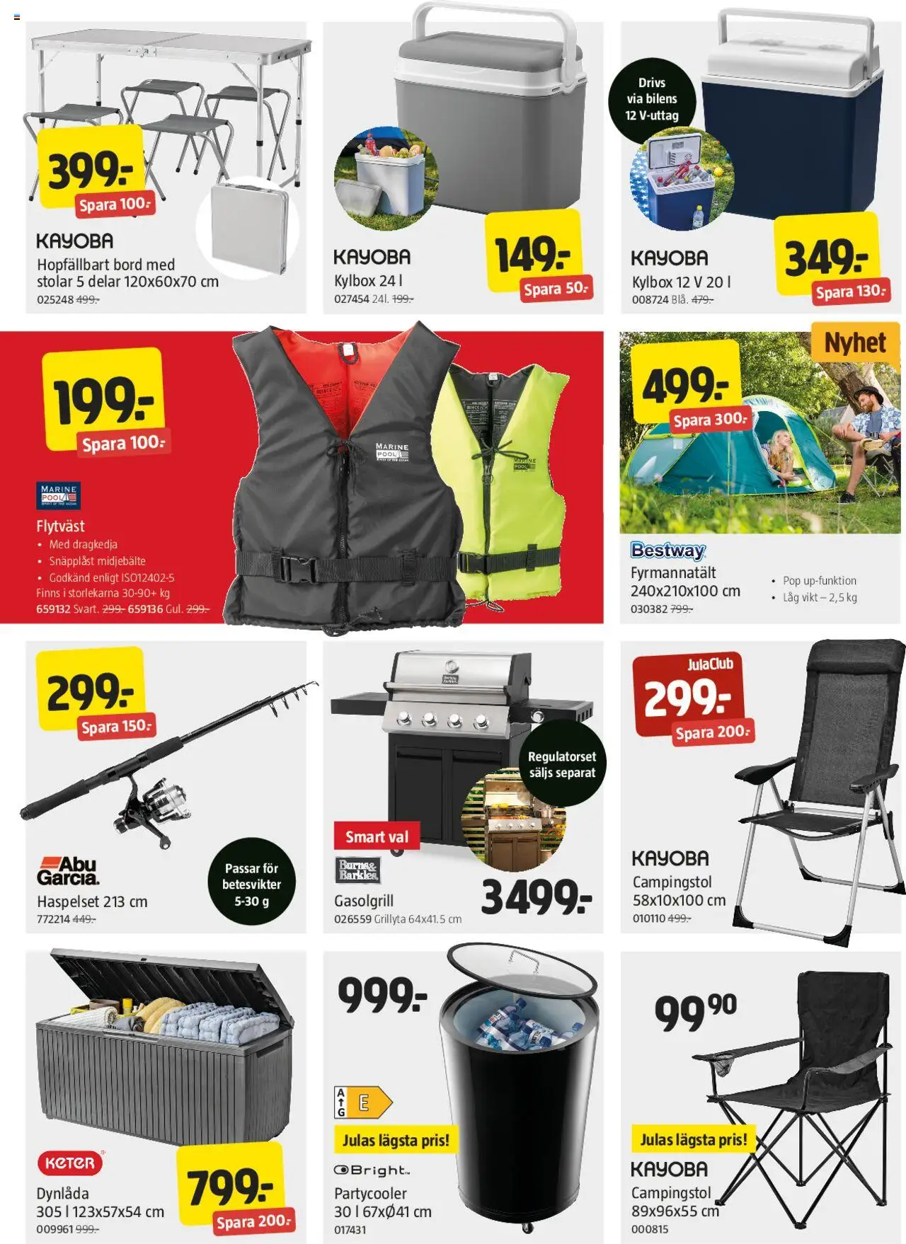 Jula reklamblad aktuell från 03.07.2025 | Sida: 2 | Produkter: Dynlåda, Gasolgrill, Campingstol, Kylbox