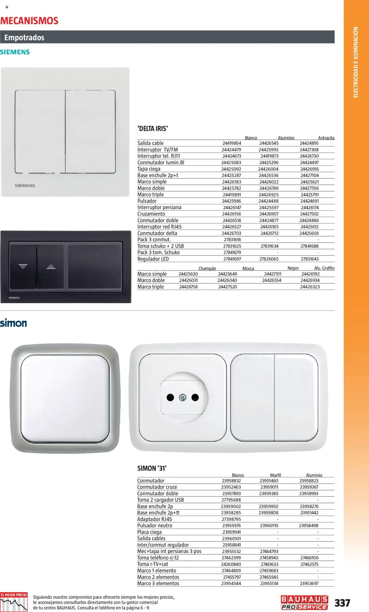 Bauhaus - ProService  │ válido desde el 24.02.2025 | Página: 337 | Productos: Teléfono, Cable, Marco, Enchufe