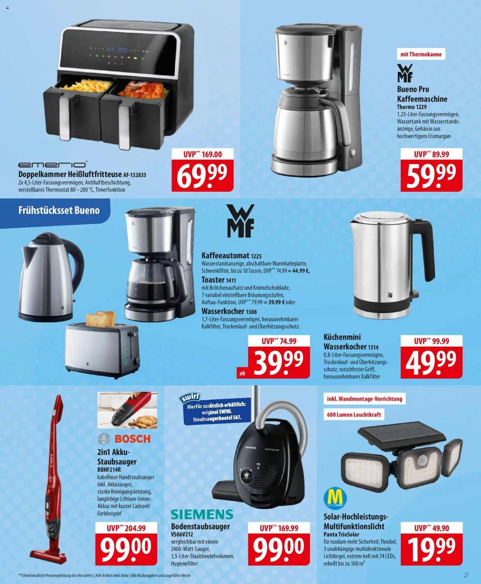 Famila Prospekt 	 – gültig ab 05.01.2026 | Seite: 21 | Produkte: Bosch, Kaffeemaschine, Toaster, Heißluftfritteuse