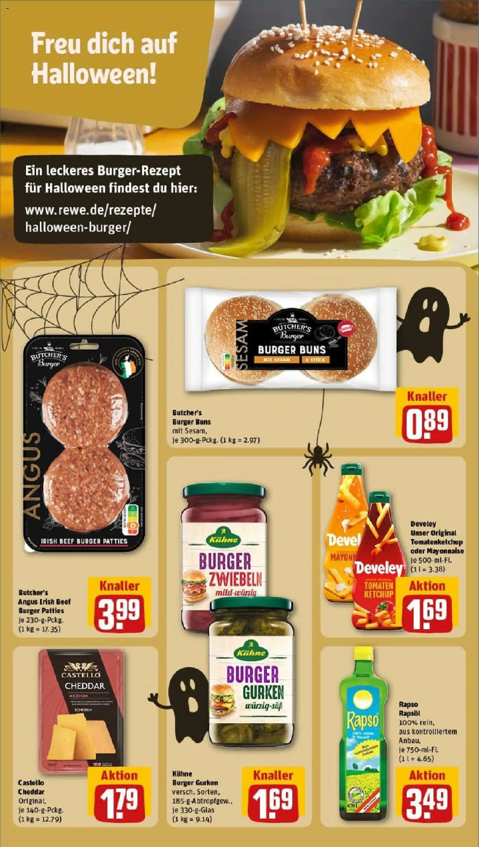 Rewe prospekt Bergisch Gladbach	 – gültig ab 26.10.2025 | Seite: 14 | Produkte: Burger, Tomaten, Gurken, Rapso rapsol