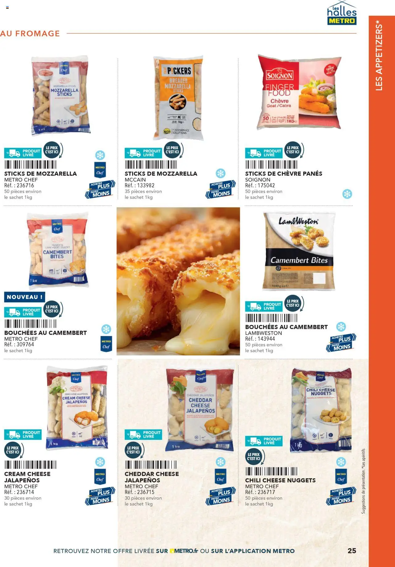  | Page: 25 | Produits: Mozzarella, Fromage, Cheddar, Livre