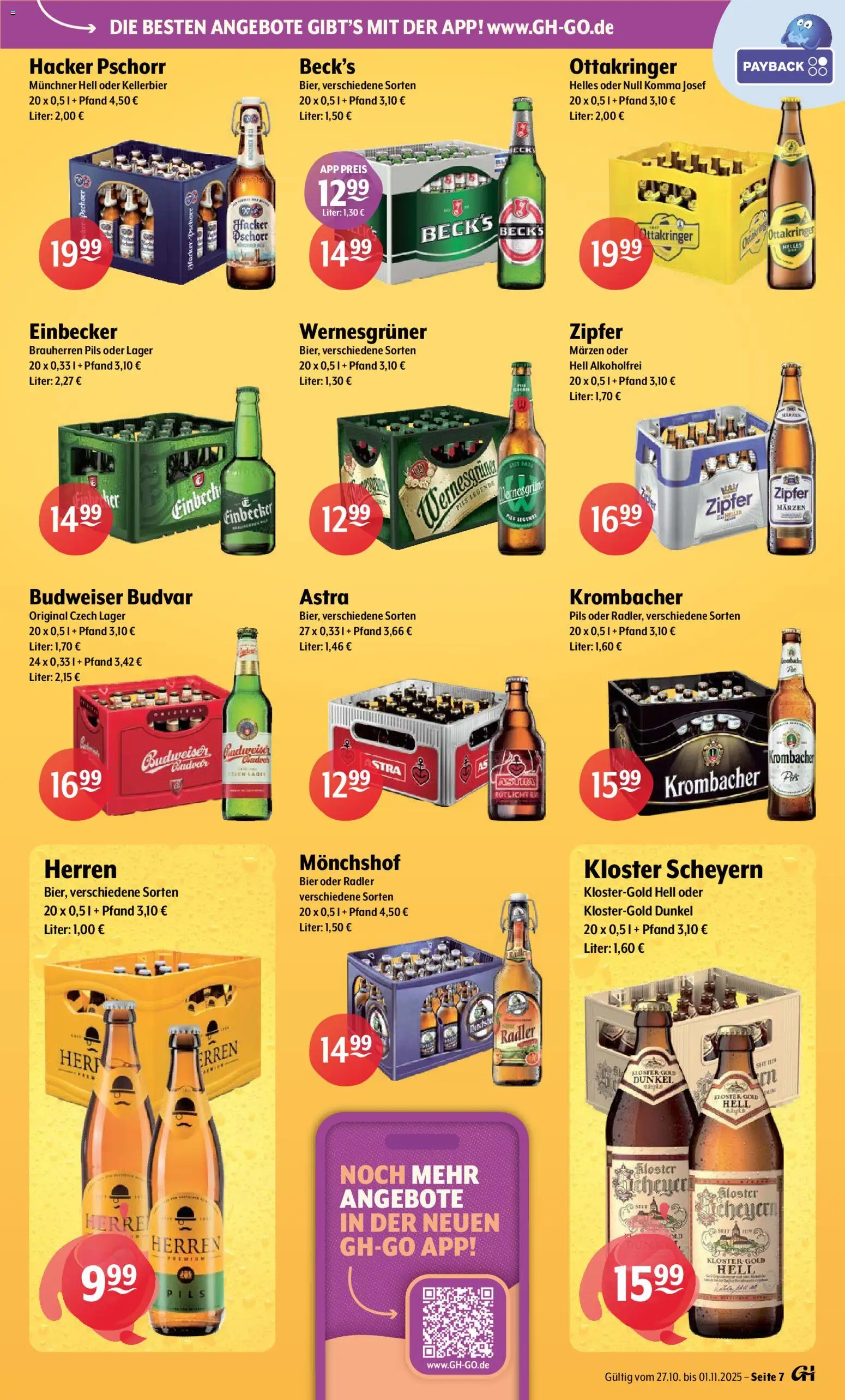 Trink und Spare Prospekt 	 – gültig ab 27.10.2025 | Seite: 7 | Produkte: Bier, Astra, Radler, Krombacher