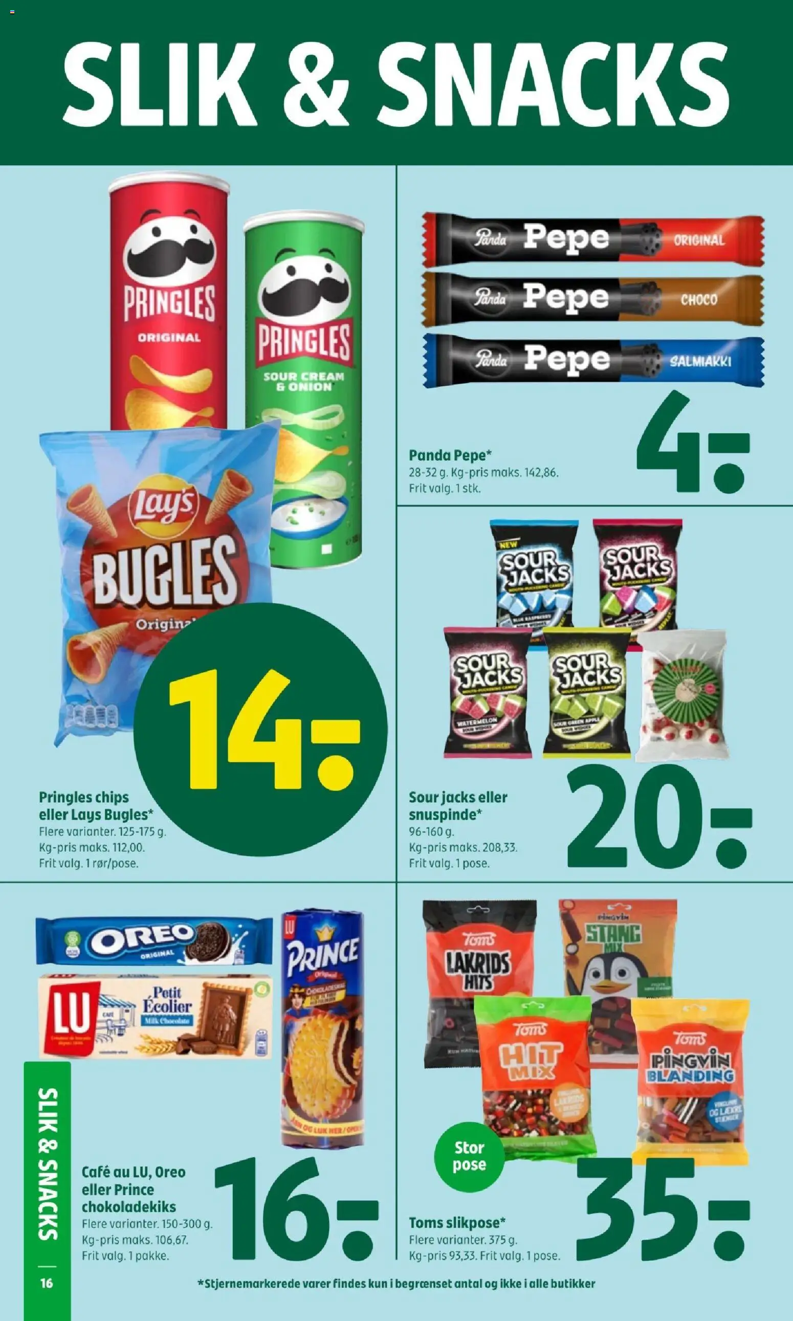 Coop 365 tilbudsavis – gyldig fra 04.04.2026 | Side: 16 | Produkter: Slik, Lakrids, Chokoladekiks, Oreo