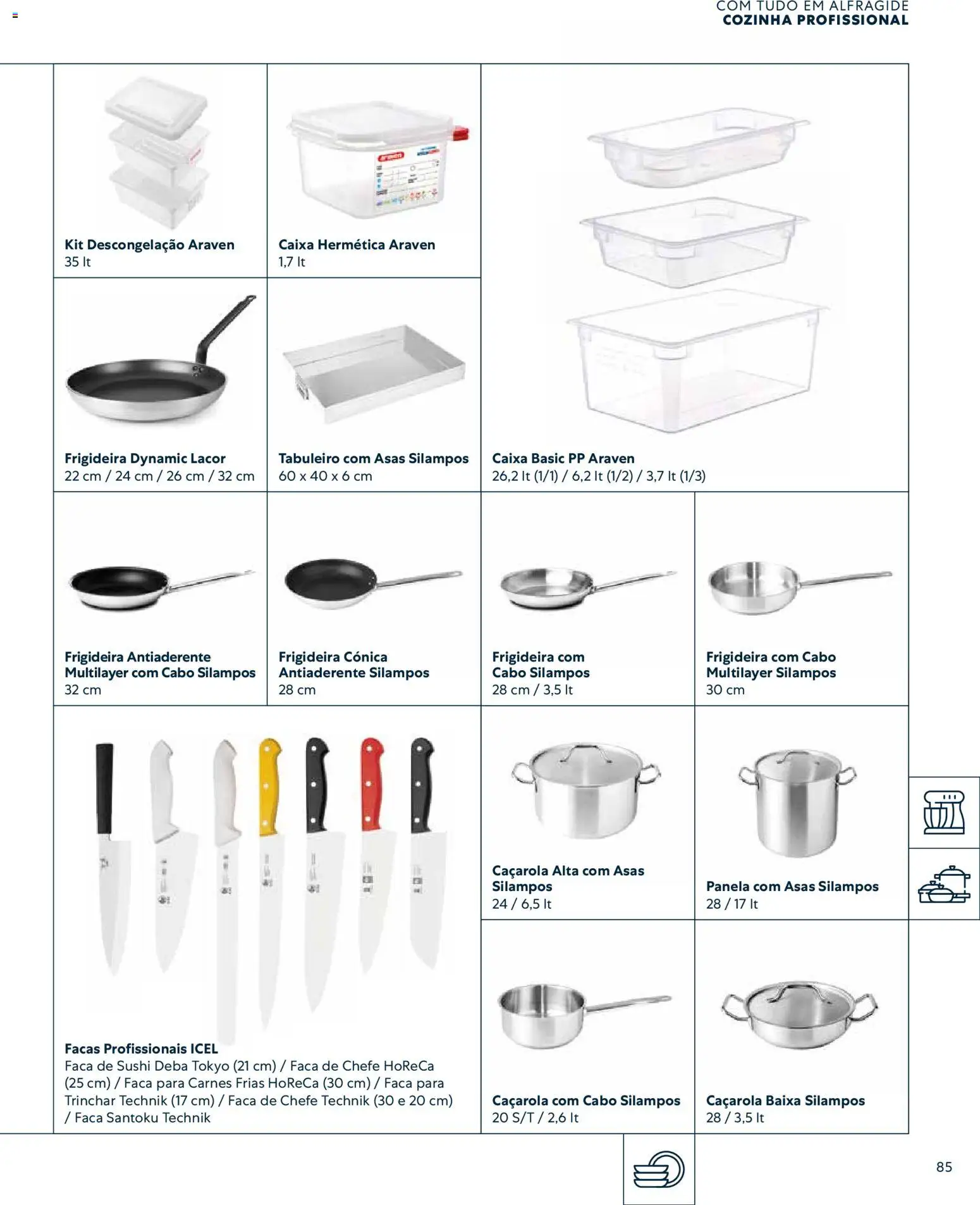 Recheio - Catálogo de Alfragide │ válido de 16.03.2026 | Página: 85 | Produtos: Cabo, Faca, Frigideira, Caixa