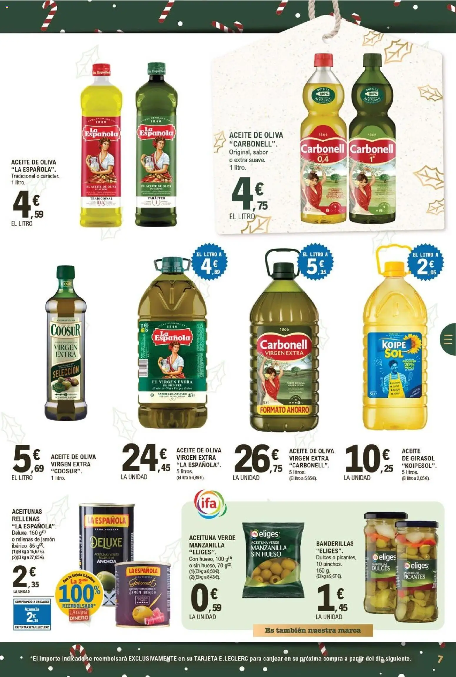 E.Leclerc folleto │ válido desde el 03.12.2025 | Página: 7 | Productos: Aceite, Jamón ibérico, Aceite de oliva, Anchoa