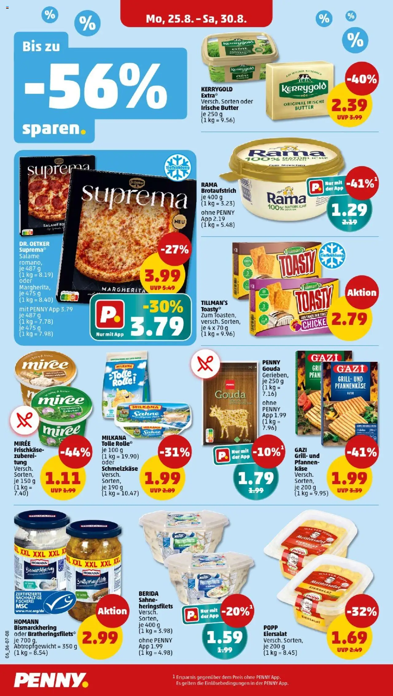 Penny - Saarland - gültig ab dem 25.08.2025 | Seite: 6 | Produkte: Butter, Toast, Gouda, Frischkase