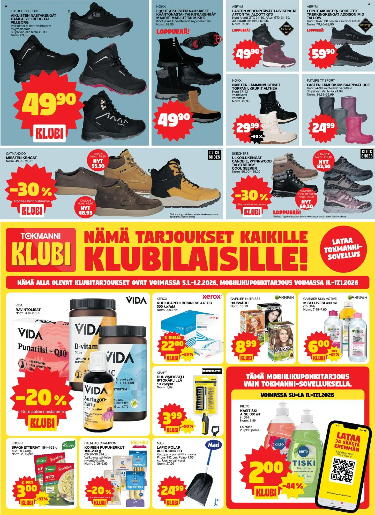 Tokmanni tarjoukset – voimassa 12.01.2026 alkaen | Sivu: 3 | Tuotteet: Misellivesi, Pesto, Pasta, Lapio