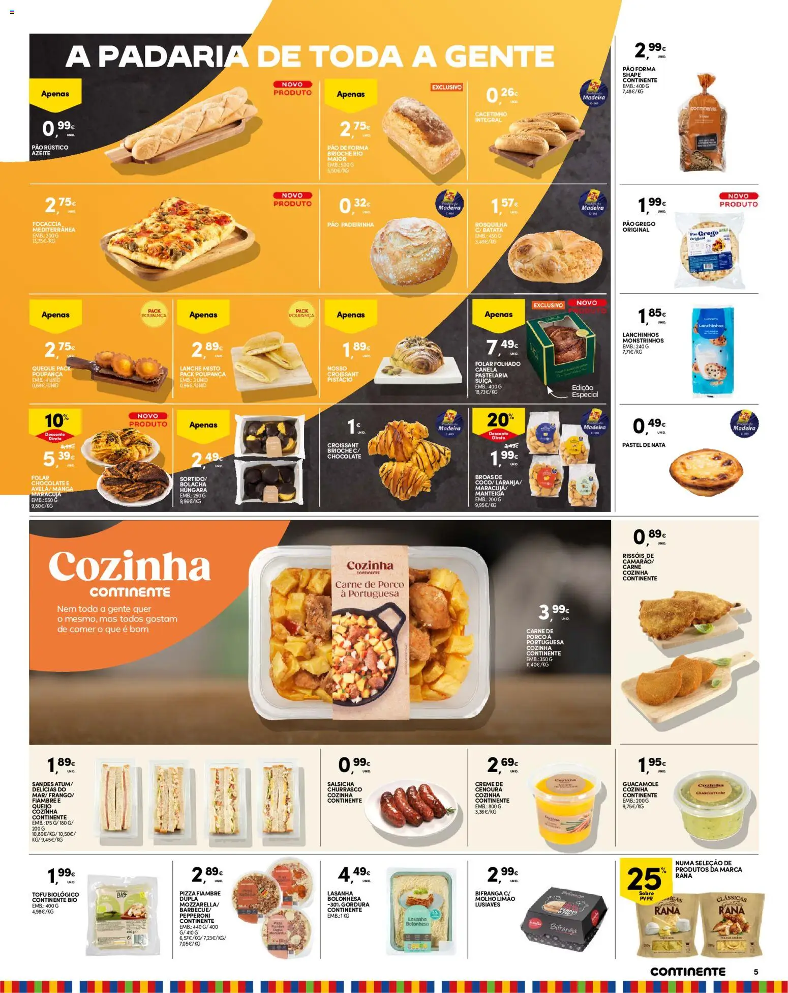 Continente Madeira │ válido de 07.04.2026 | Página: 5 | Produtos: Lasanha, Manteiga, Nata, Creme