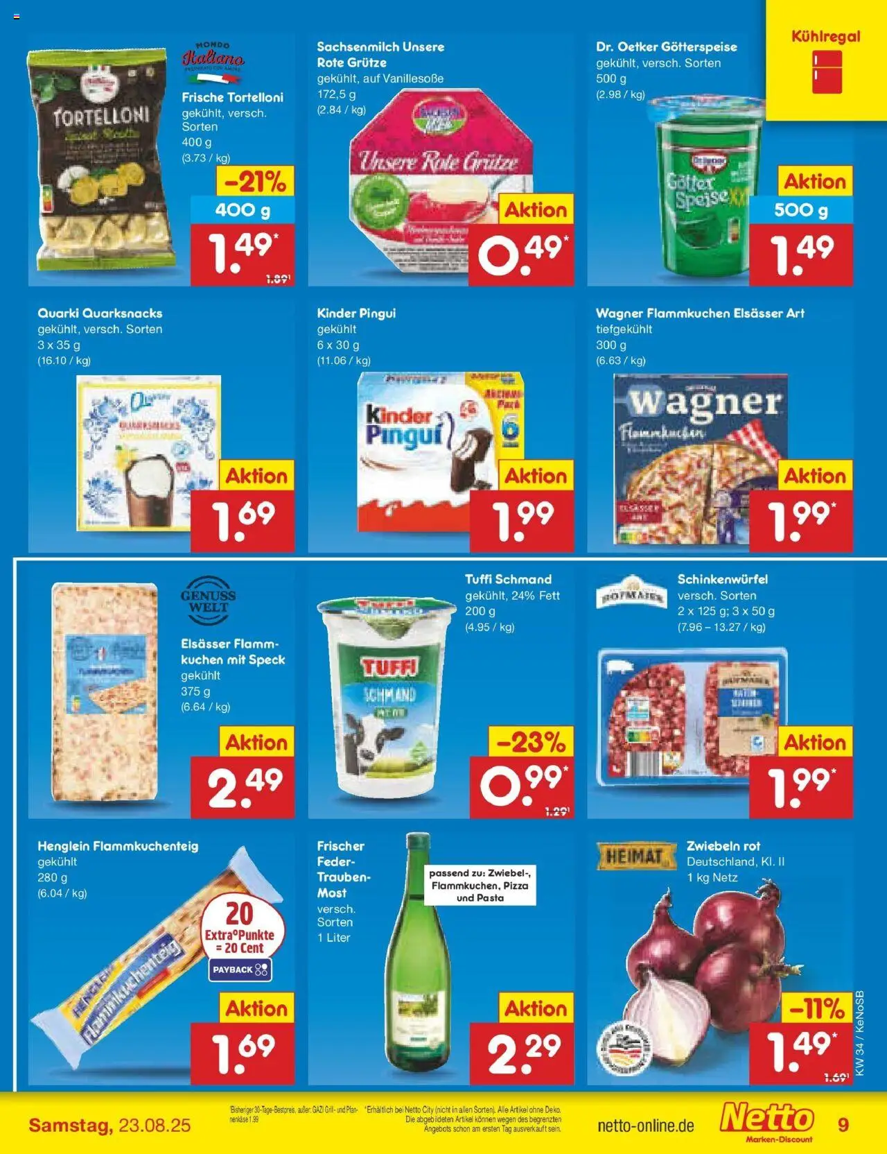 Netto Marken-Discount prospekt Bonn	 - gültig ab dem 18.08.2025 | Seite: 11 | Produkte: Trauben, Zwiebeln, Pasta, Pizza