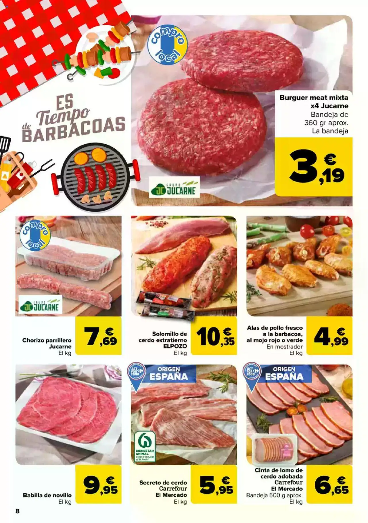 Carrefour folleto │ válido desde el 09.06.2025 | Página: 8 | Productos: Solomillo de cerdo, Cerdo, Bandeja
