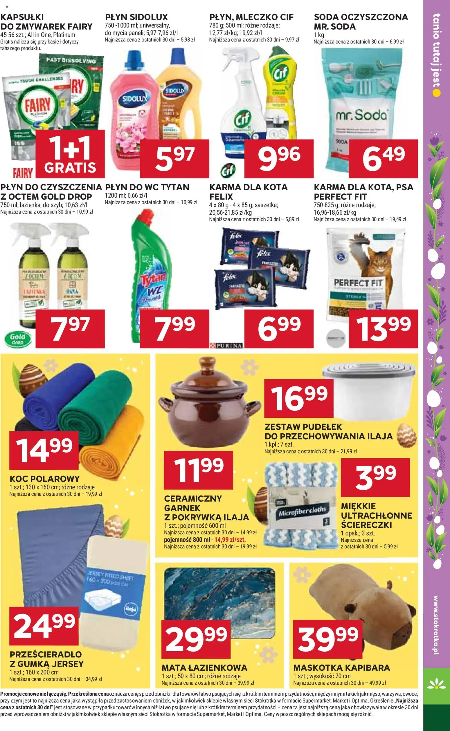Stokrotka gazetka od 19.03.2026 | Strona: 41 | Produkty: Koc, Garnek, Karma dla kota, Mata łazienkowa