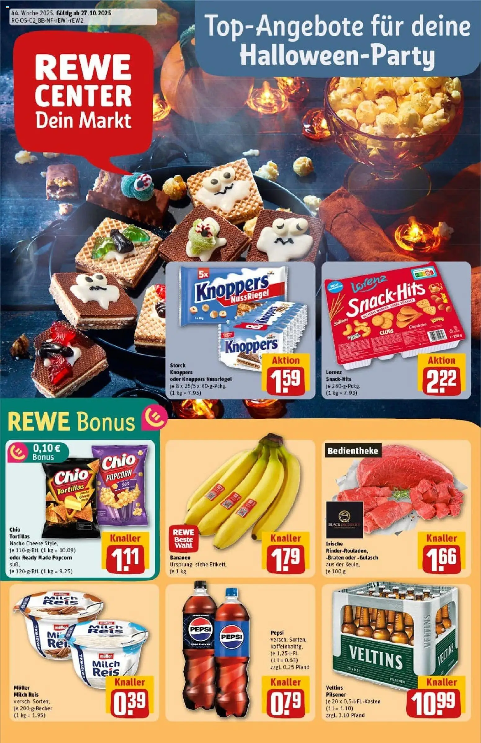 Rewe prospekt Wernigerode	 – gültig ab 26.10.2025 | Seite: 1 | Produkte: Milch, Knoppers, Chio tortillas, Veltins