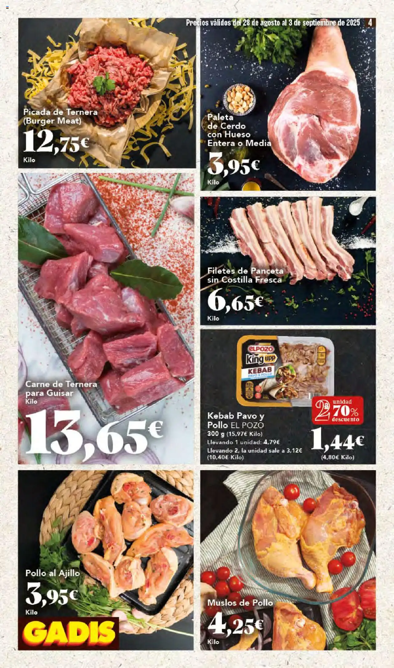 Gadis folleto │ válido desde el 28.08.2025 | Página: 4 | Productos: Ηλεκτρικός φούρνος, Cerdo