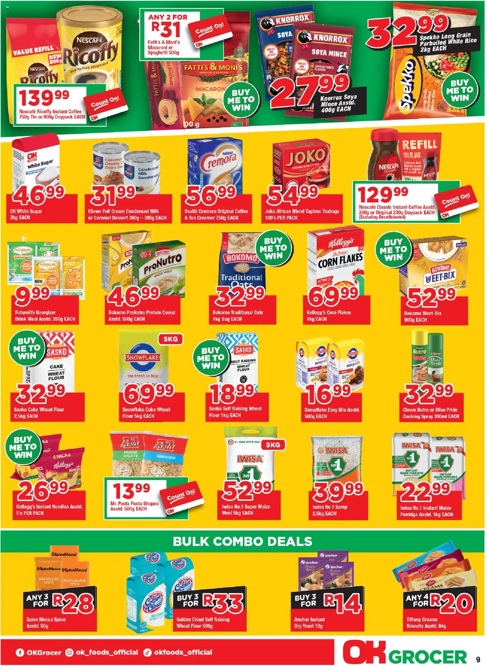 New OK Foods catalogue – valid from 21.01.2026 | Page: 9 | Products: Flour, Beans, Boots, Light