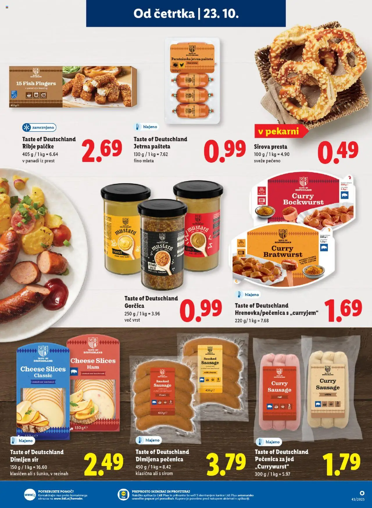 Novi Lidl katalog ponudbe – veljaven od 23.10.2025 | Stran: 23 | Izdelki: Pašteta, Gorčica, Sir