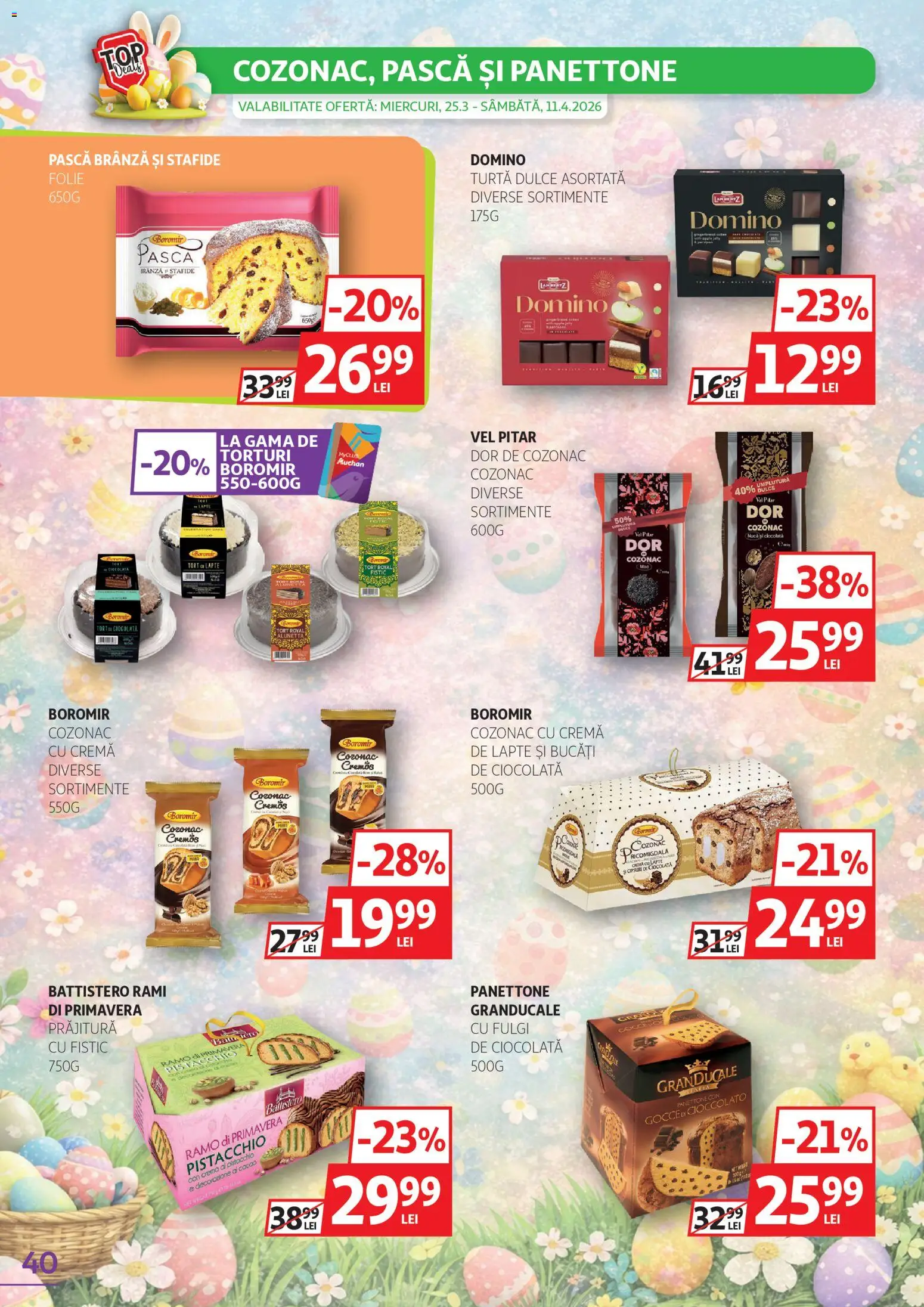 Noul catalog Auchan – valabil de la 25.03.2026 | Pagină: 40 | Produse: Lapte, Cremă, Cacao, Stafide