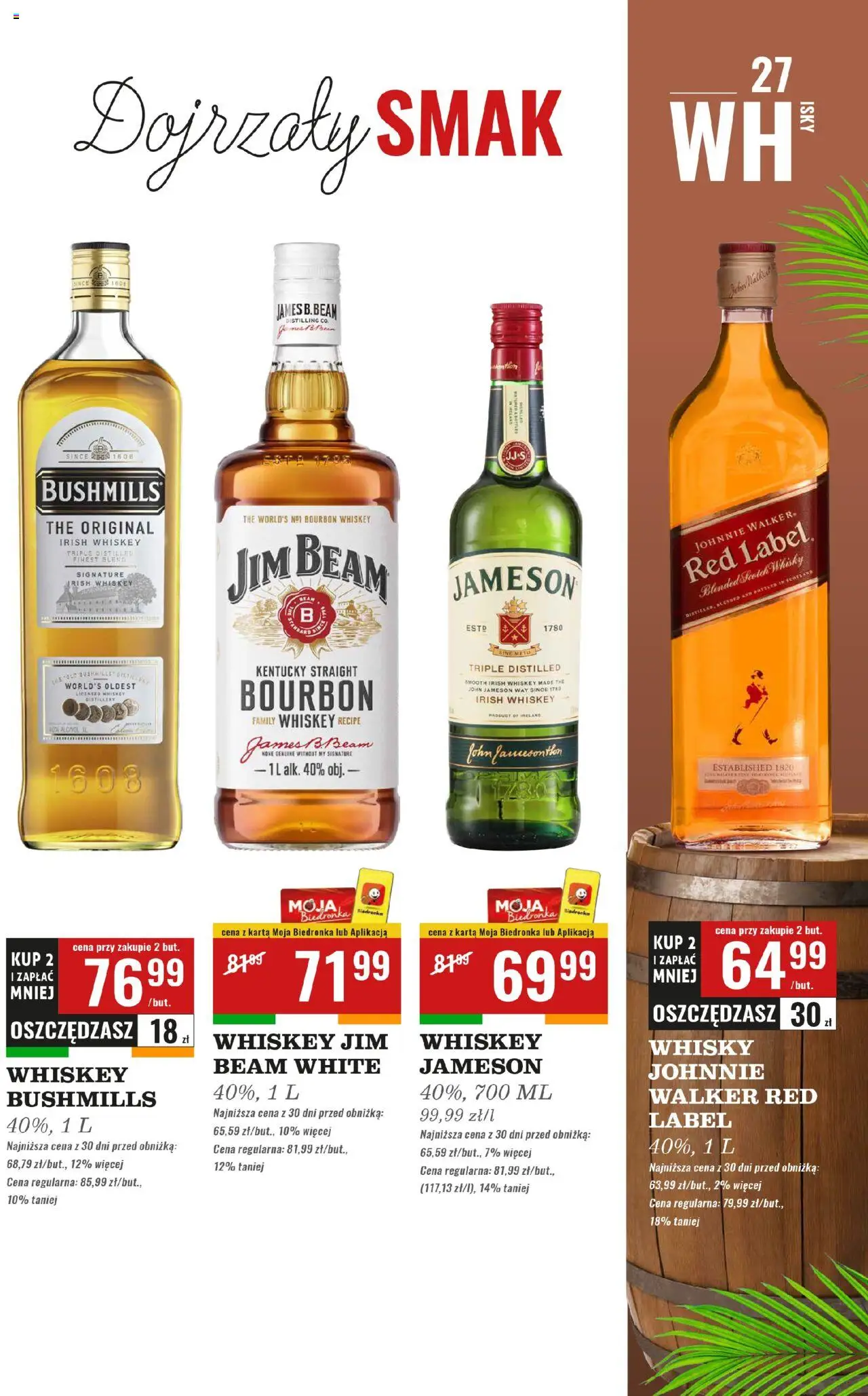 Biedronka gazetka - Czas na toast od 28.07.2025 | Strona: 29 | Produkty: Karta, Bourbon, Jim Beam, Whisky