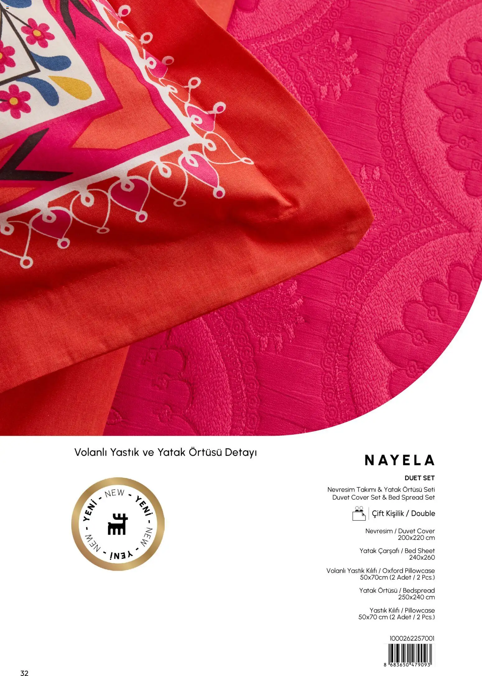 Karaca Home - Katalog  Ev Tekstili -  İlkbahar / Yaz 2026 - 01.03.2026 tarihinden itibaren geçerlidir | Sayfa: 32 | Ürünler: Yastık, Nevresim, Yastık kılıfı, Yatak örtüsü