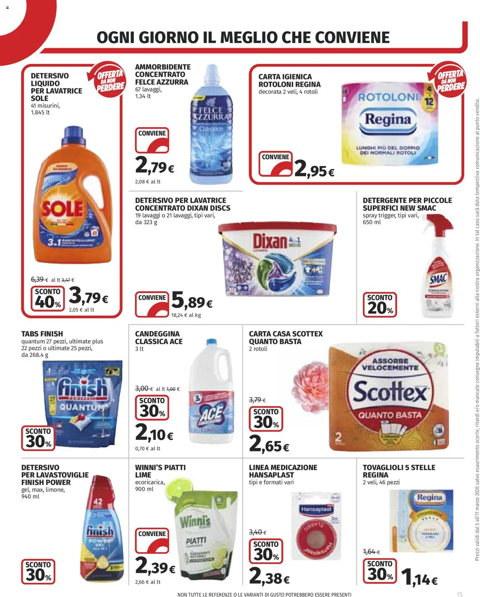 Volantino COOP del 05.03.2026 | Pagina: 15 | Prodotti: Ammorbidente, Detergente, Lavatrice, Lavastoviglie
