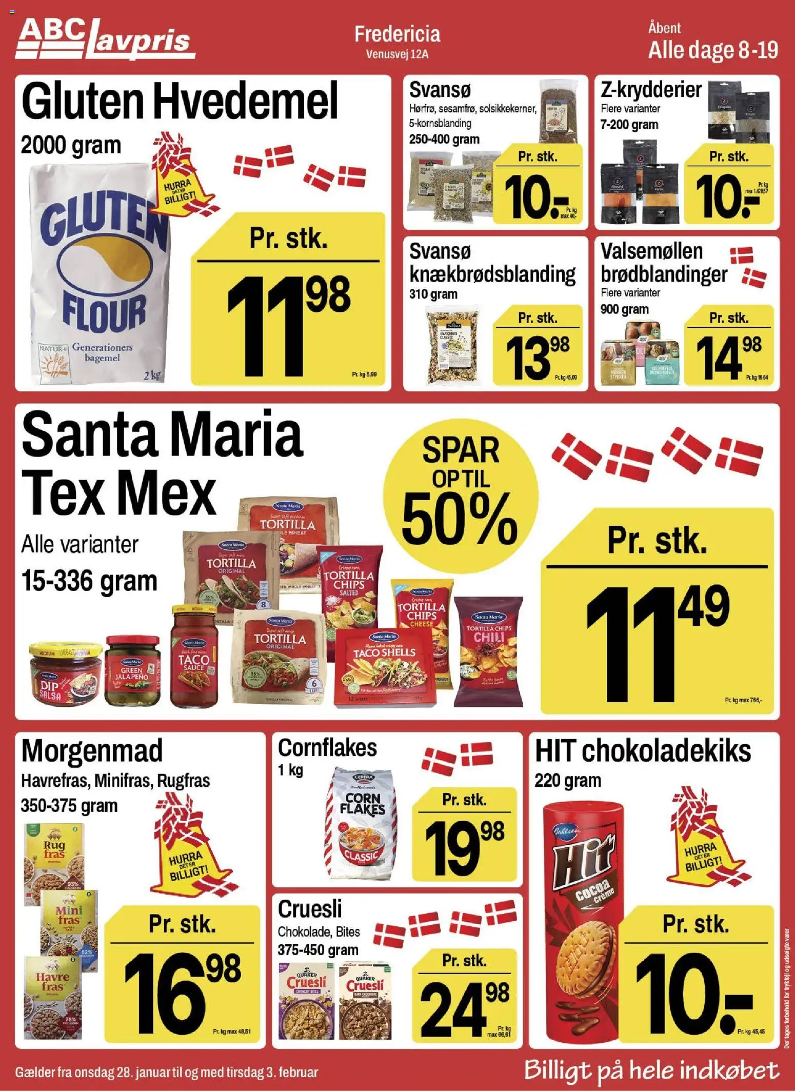 Abc Lavpris tilbudsavis – gyldig fra 28.01.2026 | Side: 10 | Produkter: Creme, Salsa, Chokoladekiks, Taco