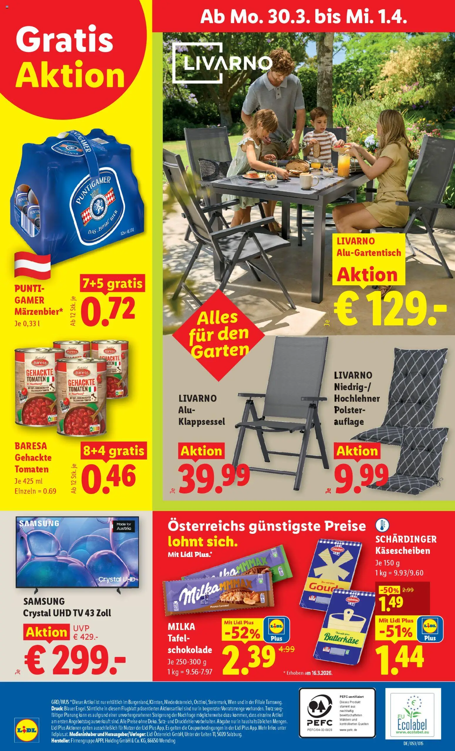 Lidl Flugblatt - Oberpullendorf, Güssing, Oberwart gültig ab 26.03.2026 | Seite: 29 | Produkte: Samsung, Schokolade, Bier, Tomaten
