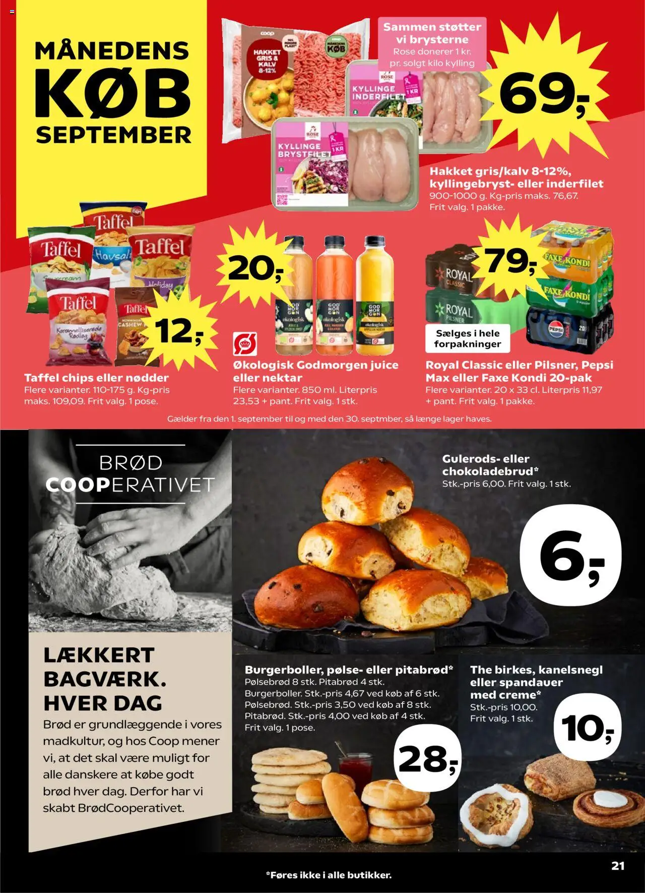 Kvickly tilbudsavis – gyldig fra 19.09.2025 | Side: 23 | Produkter: Pølsebrød, Chips, Rødløg, Faxe Kondi