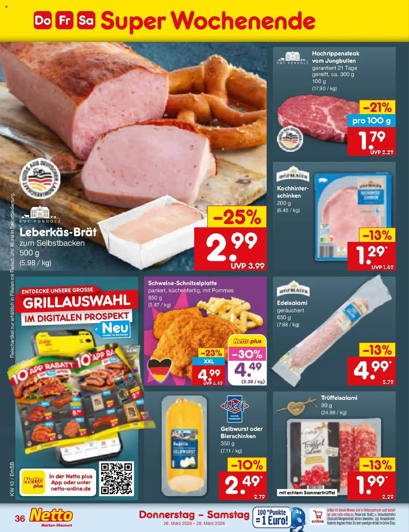Netto Marken-Discount Prospekt Mauern	 – gültig ab 23.03.2026 | Seite: 52 | Produkte: Pommes, Wurst, Schinken, Fleisch