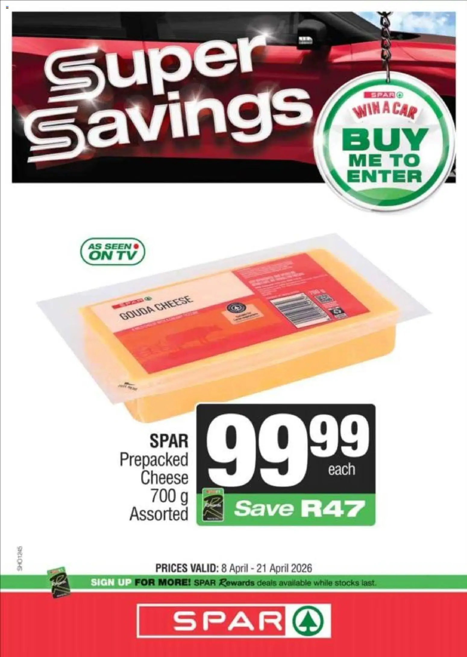 New Spar catalogue – valid from 08.04.2026 | Page: 1 | Products: TV, Cheese