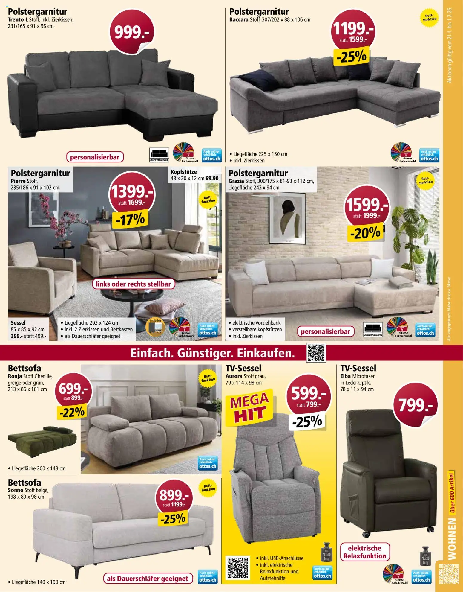 Otto's Aktionen – gültig ab 21.01.2026 | Seite: 9 | Produkte: Sessel, Bett