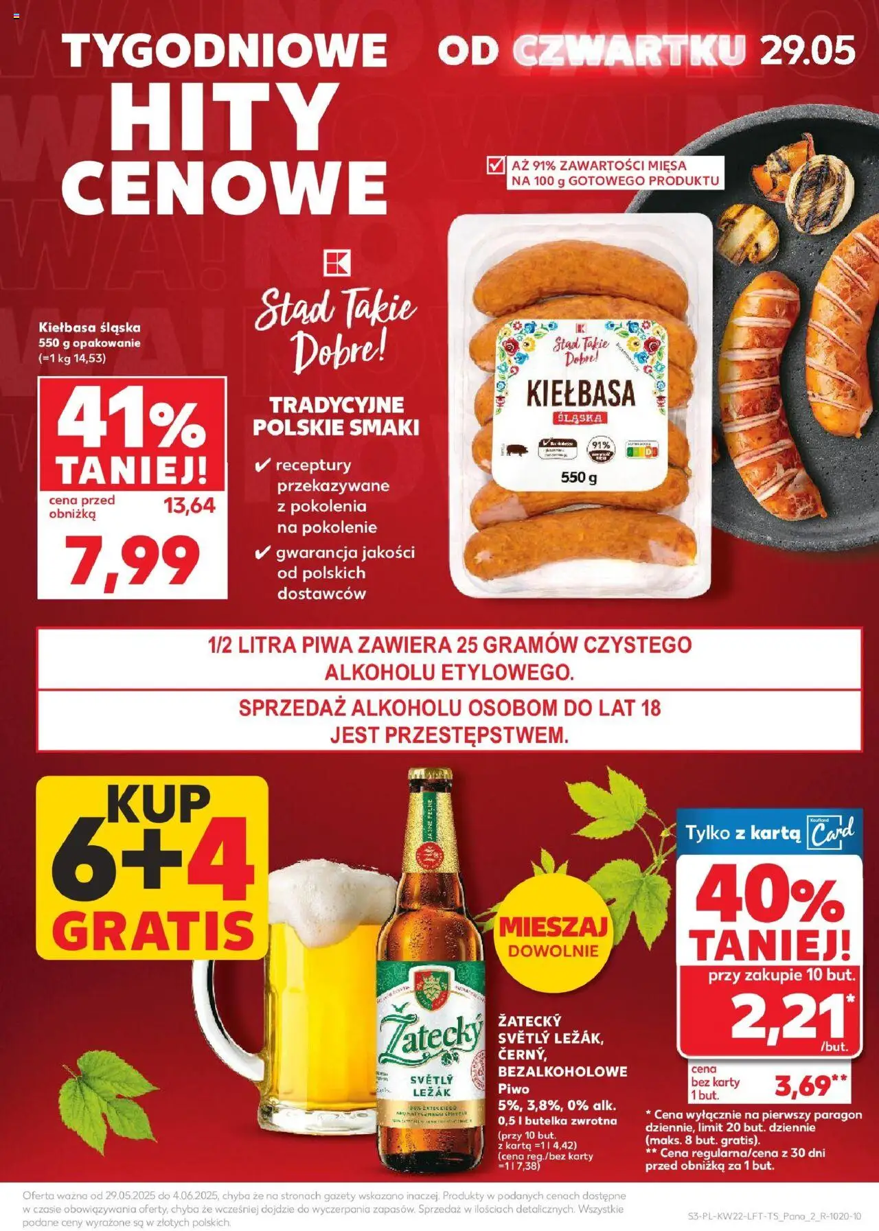 Kaufland gazetka od 29.05.2025 | Strona: 3 | Produkty: Karta, Leżak, Kiełbasa śląska, Piwo