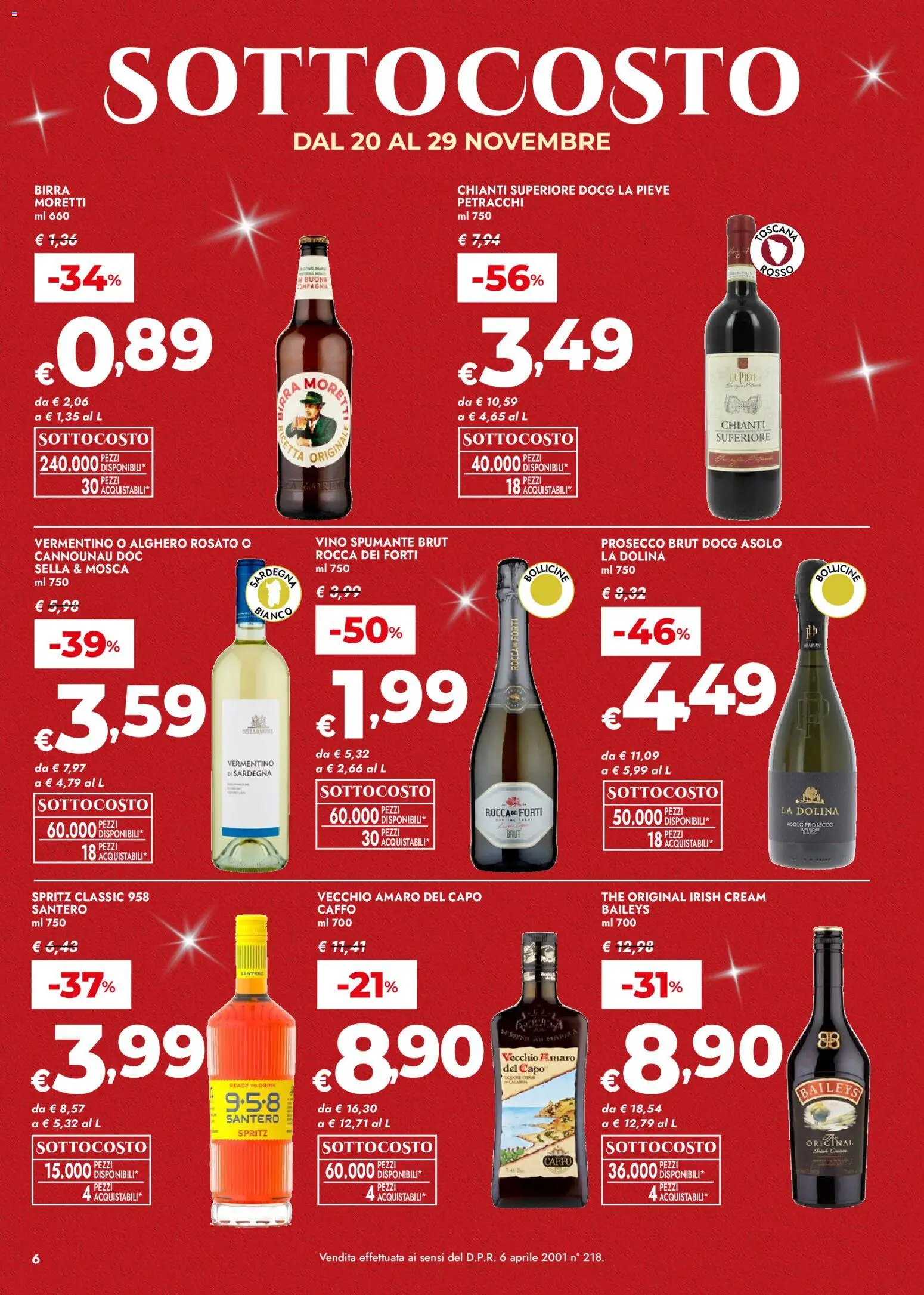 Volantino bennet del 20.11.2025 | Pagina: 6 | Prodotti: Birra, Prosecco, Spumante, Amaro