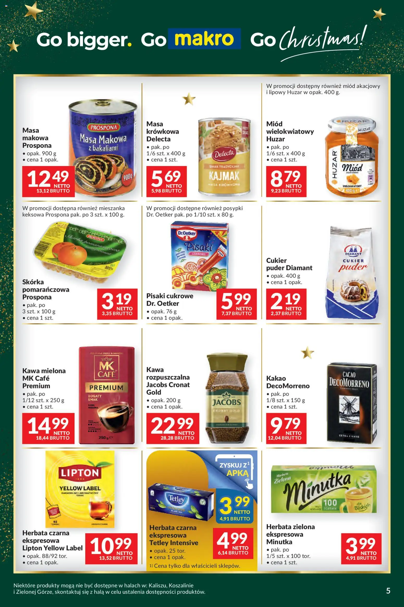 Makro Gazetka - Mega oferty dla Twojego Sklepu od 09.12.2025 | Strona: 5 | Produkty: Miód, Kawa rozpuszczalna, Kajmak, Kawa
