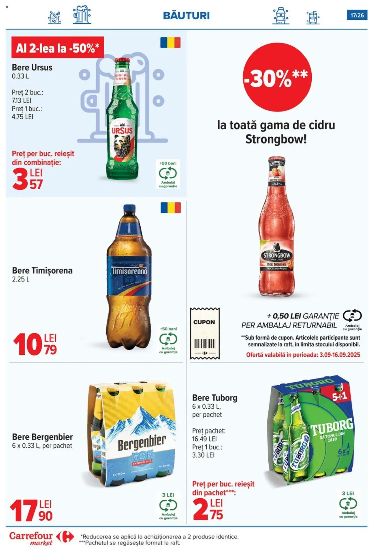 Carrefour catalog - Market – valabil de la 03.09.2025 | Pagină: 18 | Produse: Apple, Bere, Plastik Kulübe, Fructe
