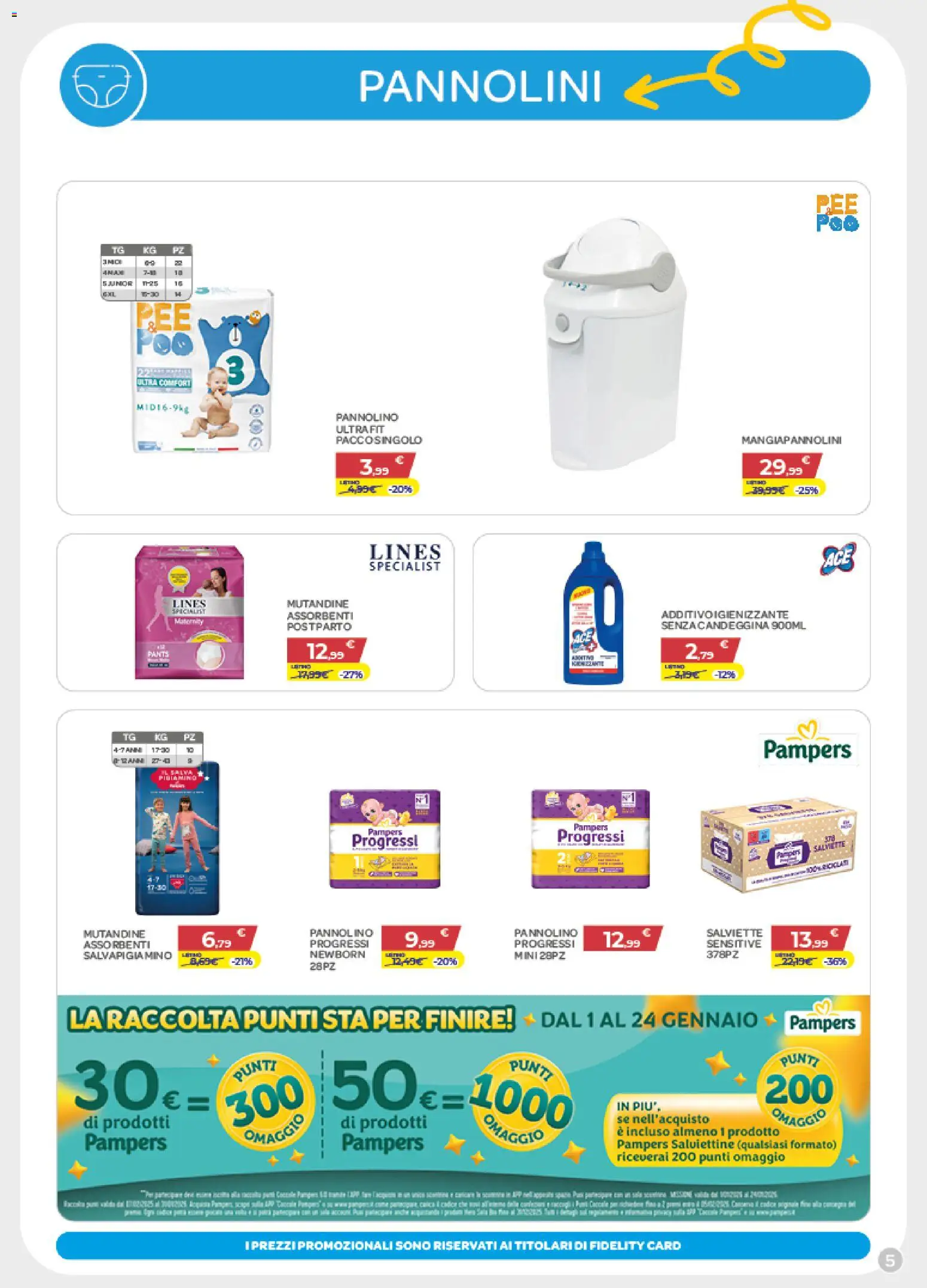 Volantino Bimbo store del 09.01.2026 | Pagina: 5 | Prodotti: Pannolini, Mutandine, Pampers