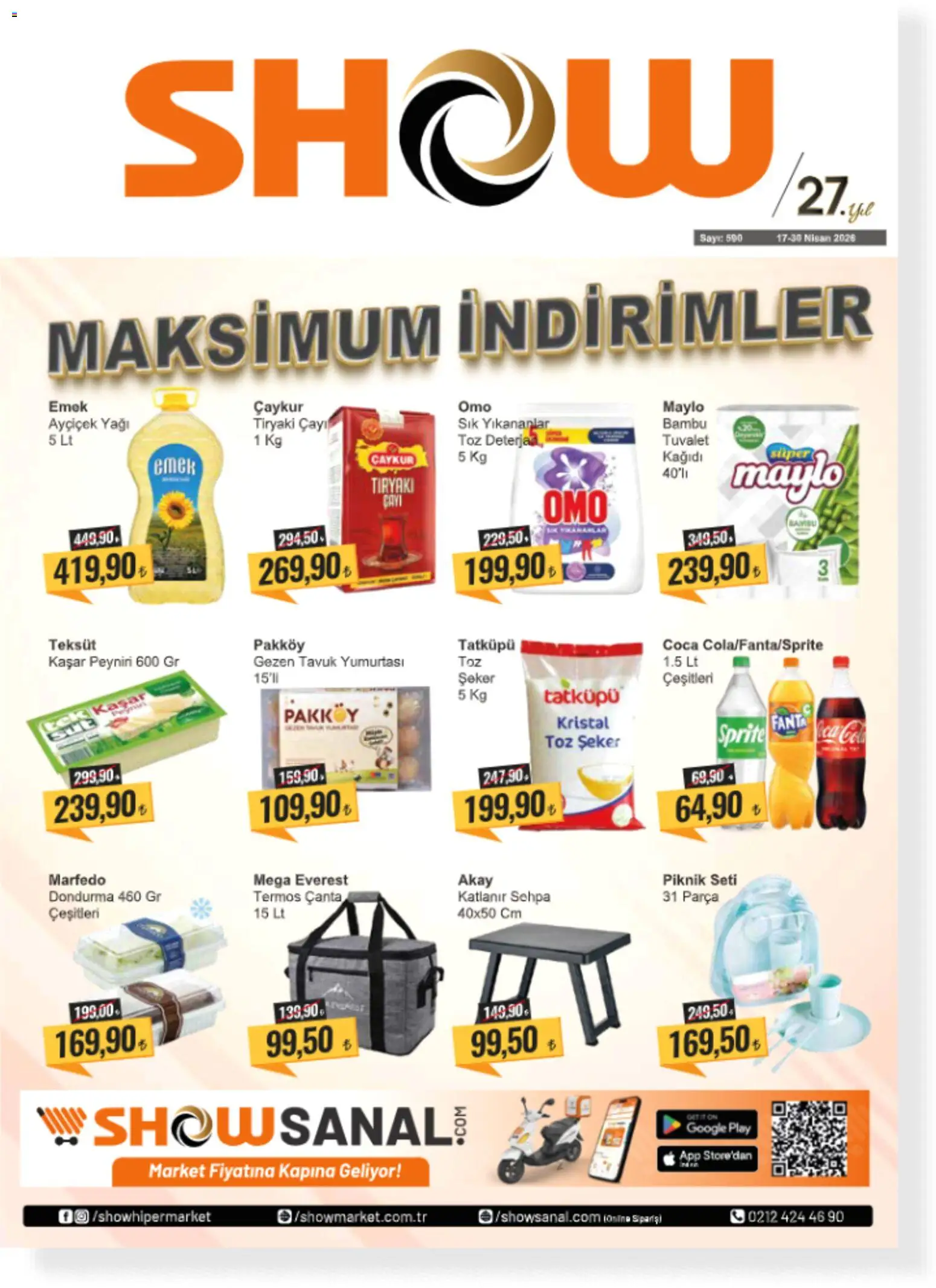 Show Market Katalog - 17.04.2026 tarihinden itibaren geçerlidir | Sayfa: 1 | Ürünler: Deterjan, Şeker, Çanta, Sprite