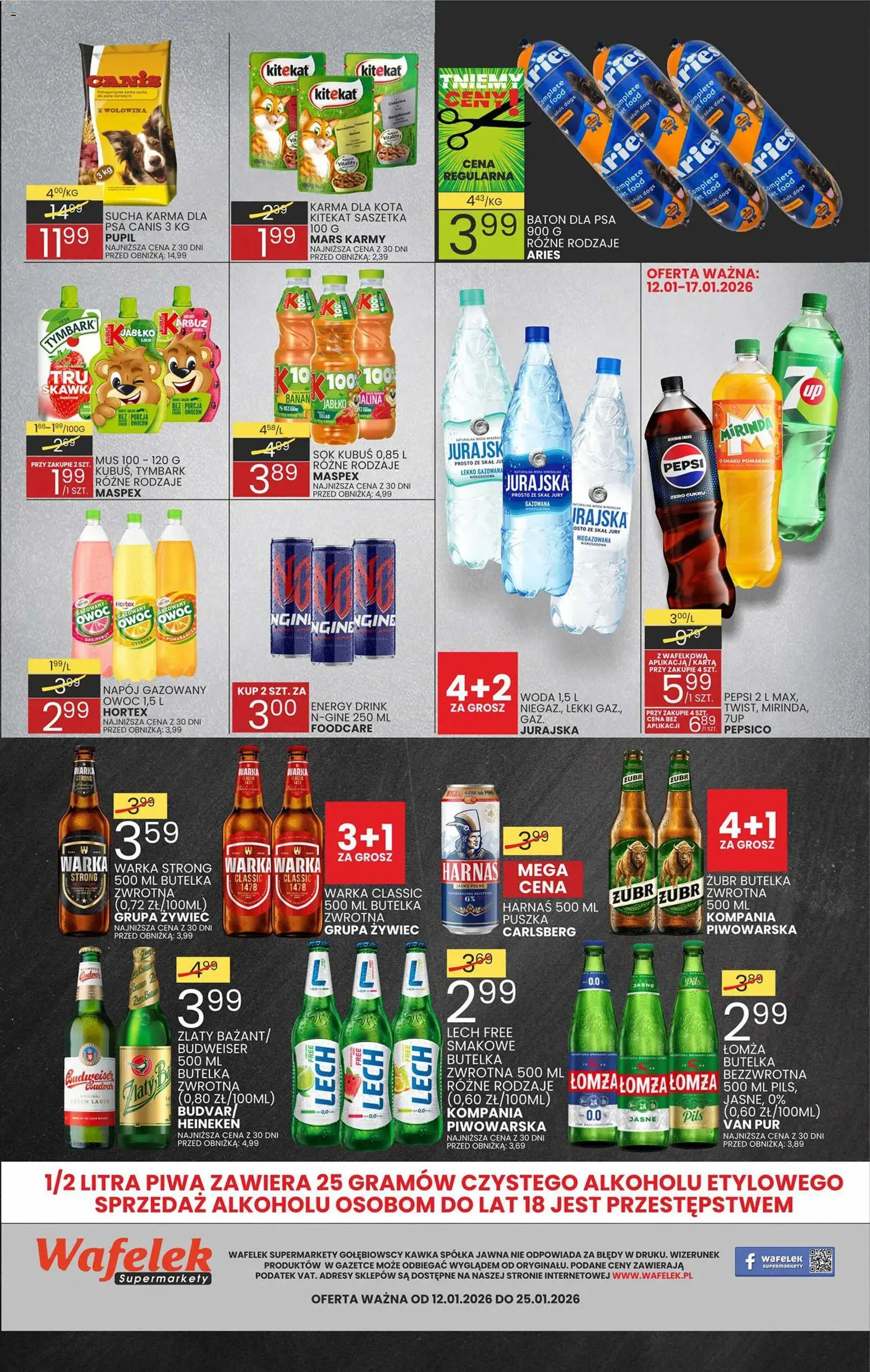 Wafelek Gazetka od 12.01.2026 | Strona: 8 | Produkty: Karta, Pepsi, Wołowina, Heineken