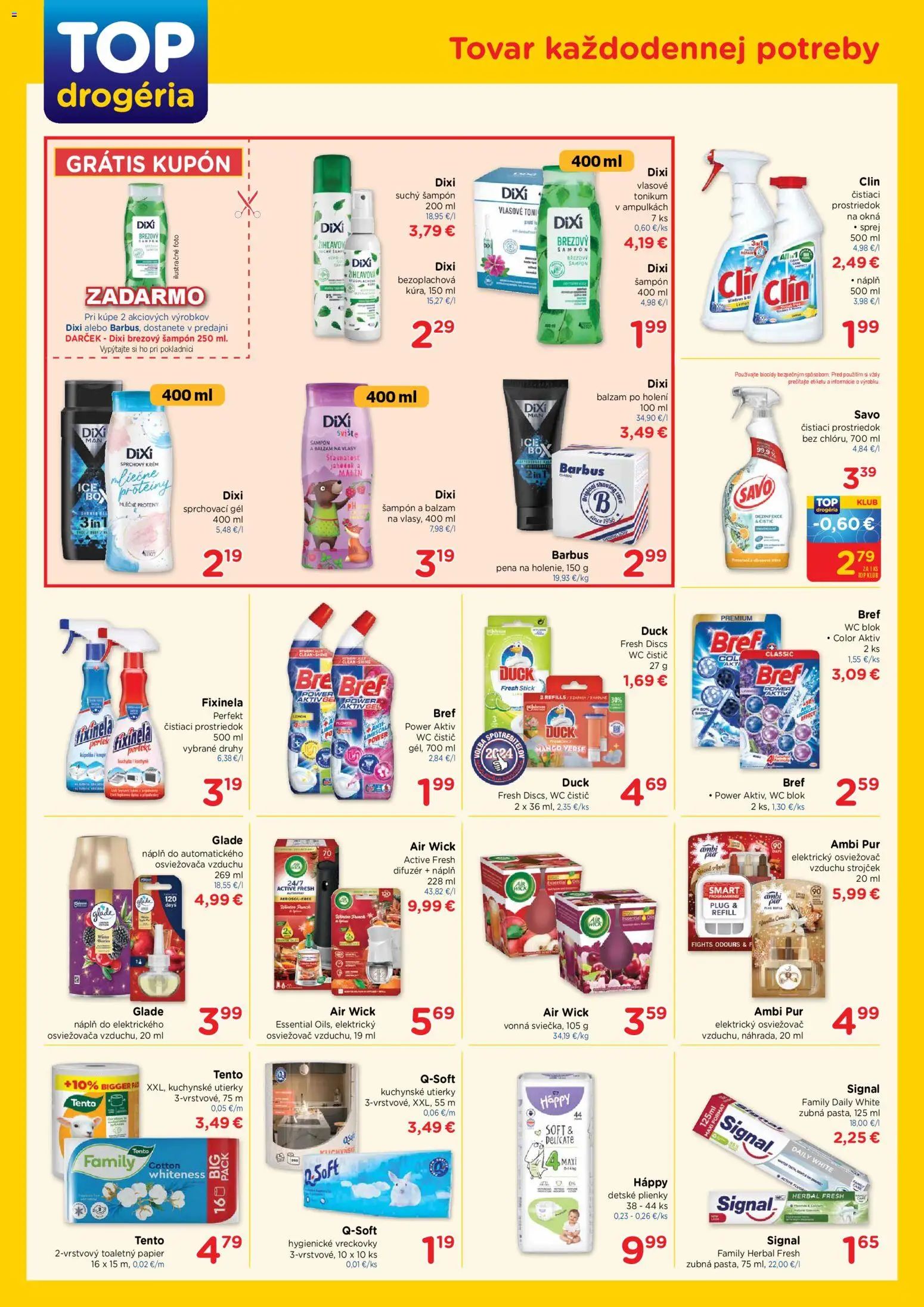Nové TOP Drogéria akcie – leták je platný od 18.11.2025 | Strana: 2 | Produkty: Difúzer, Strojček, Savo, Toaletný papier
