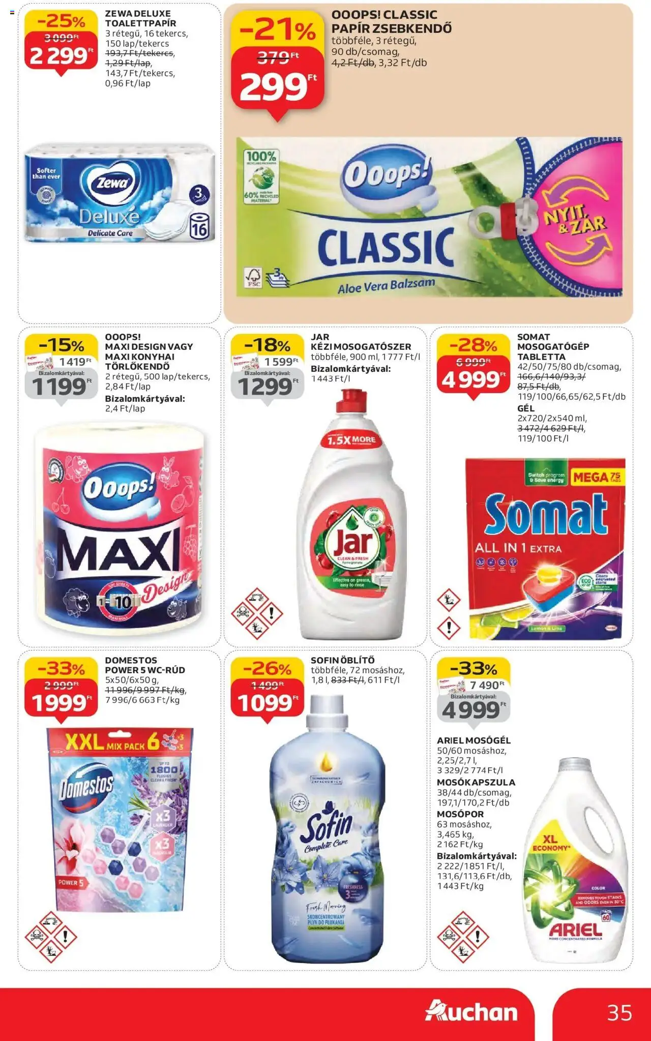 Auchan akciós ujság - amely érvényes a következő dátumtól: 16.10.2025 | Oldal: 35 | Termékek: Somat, Mosogatógép, Törlőkendő, Mosópor