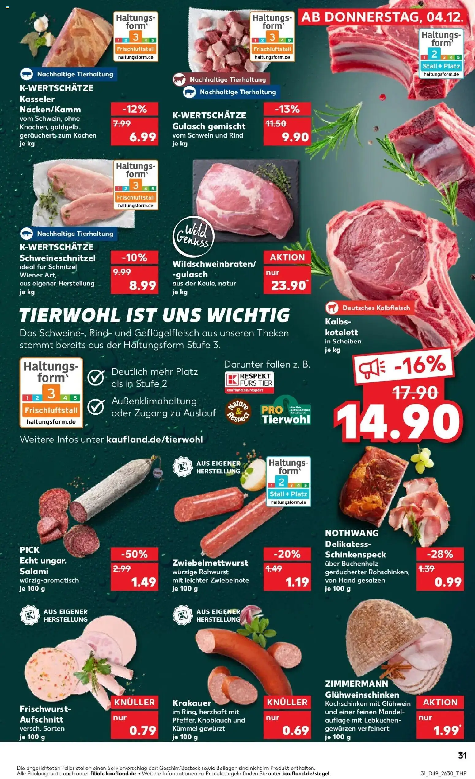 Kaufland prospekt Leipzig	 – gültig ab 08.12.2025 | Seite: 31 | Produkte: Schnitzel, Gulasch, Knoblauch, Salami