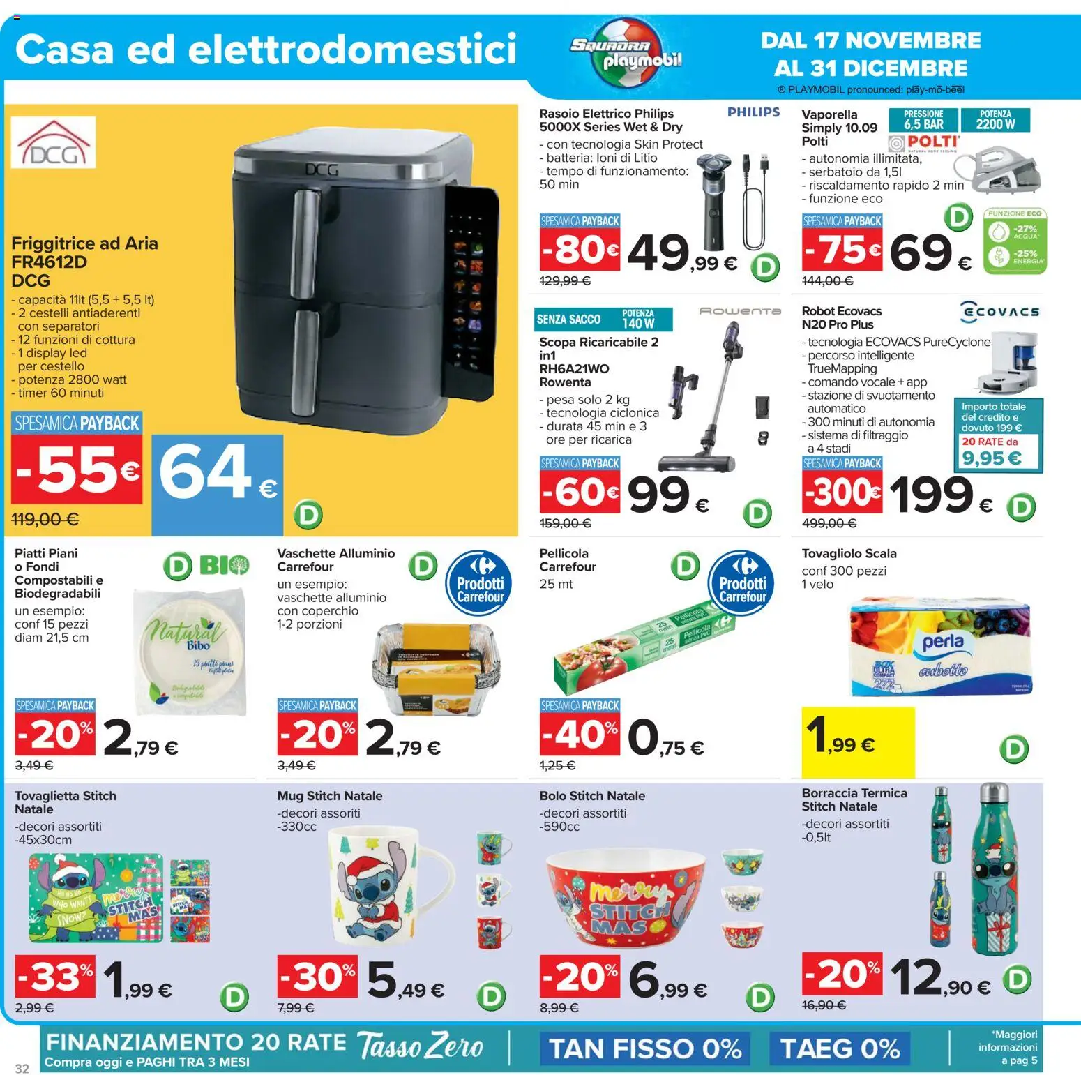 Volantino Carrefour del 17.11.2025 | Pagina: 32 | Prodotti: Rasoio, Pellicola, Borraccia, Batteria