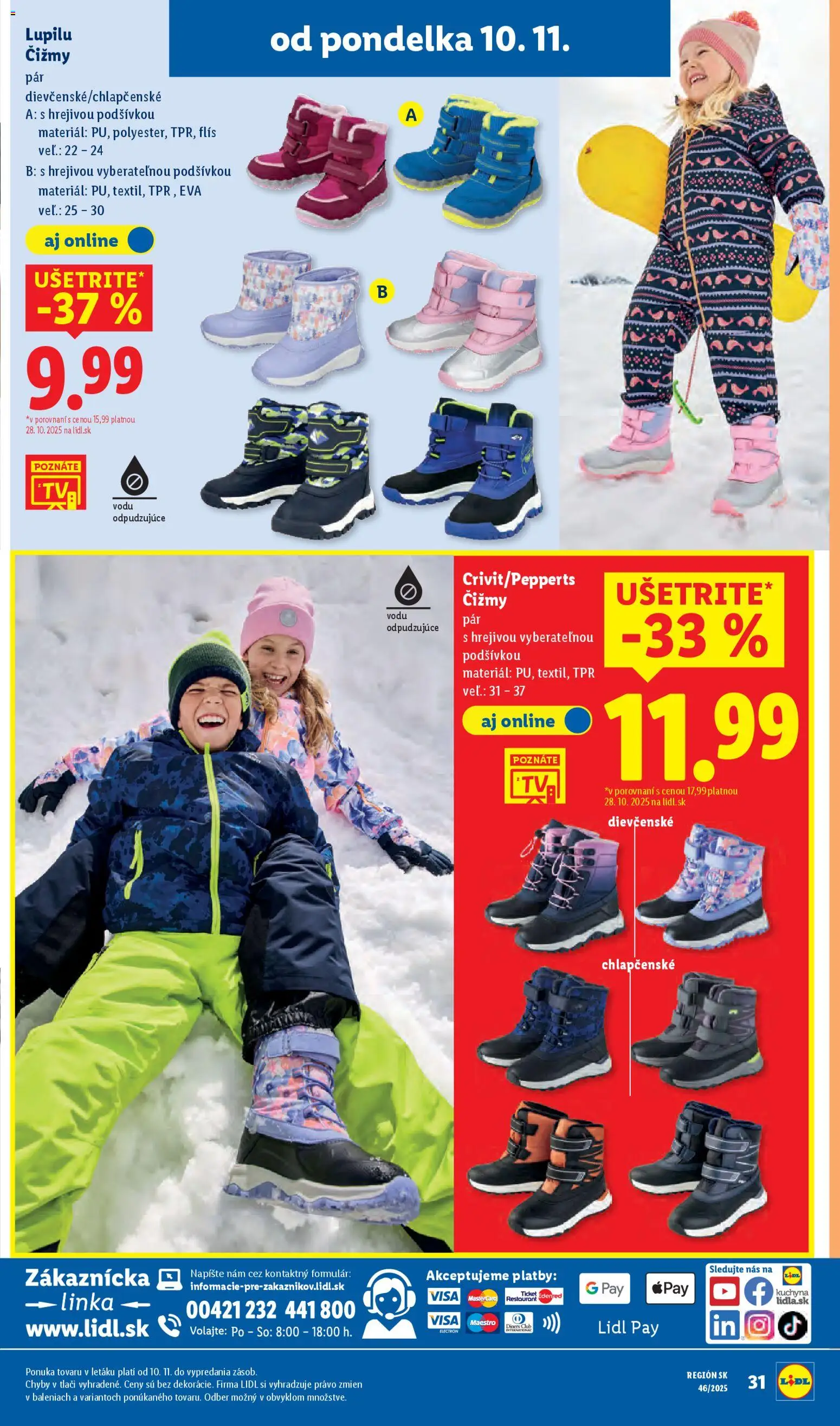 Nové Lidl akcie – leták je platný od 10.11.2025 | Strana: 51 | Produkty: Kuchyňa, Čižmy