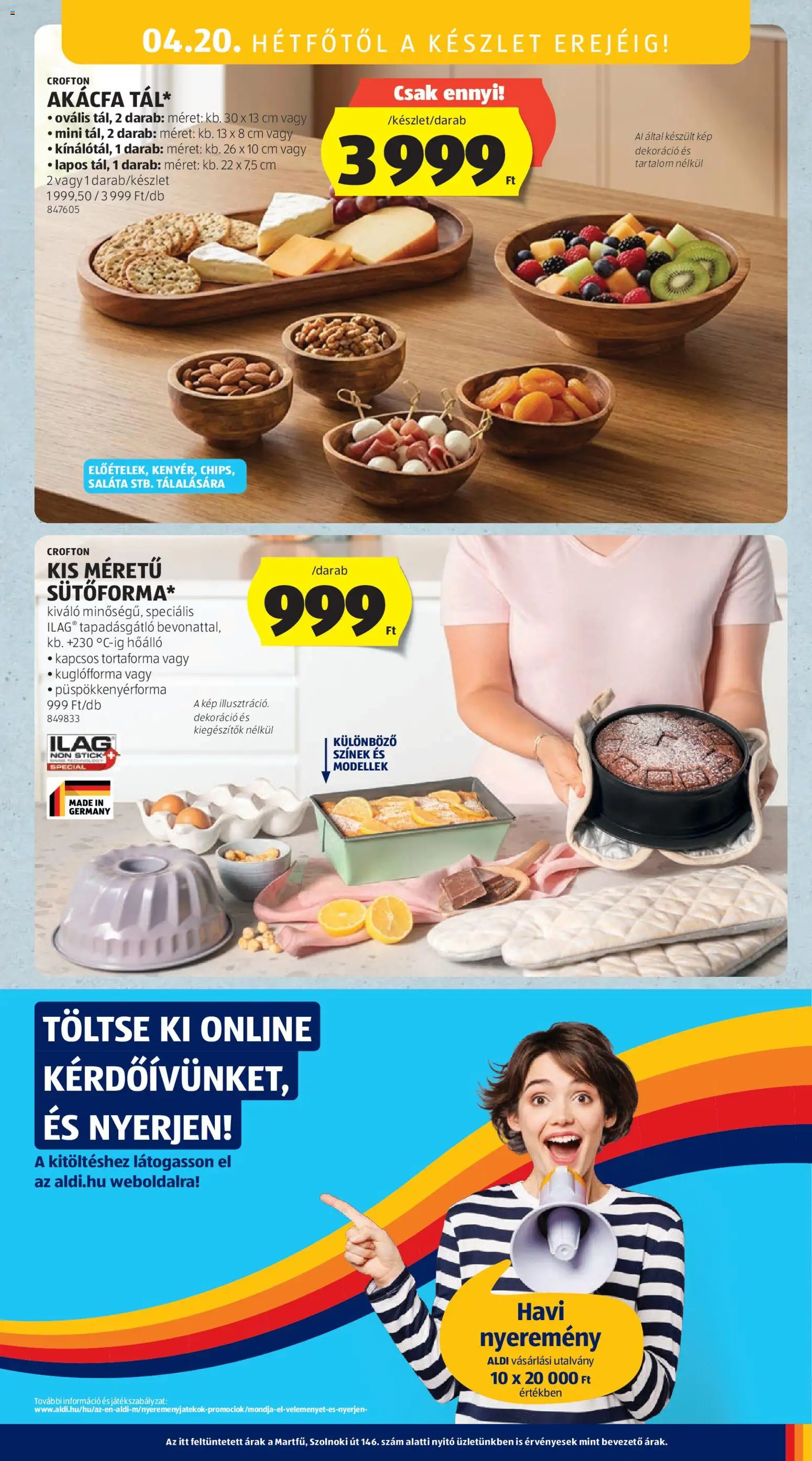 Aldi akciós ujság - amely érvényes a következő dátumtól: 16.04.2026 | Oldal: 57 | Termékek: Tortaforma, Saláta, Dekoráció